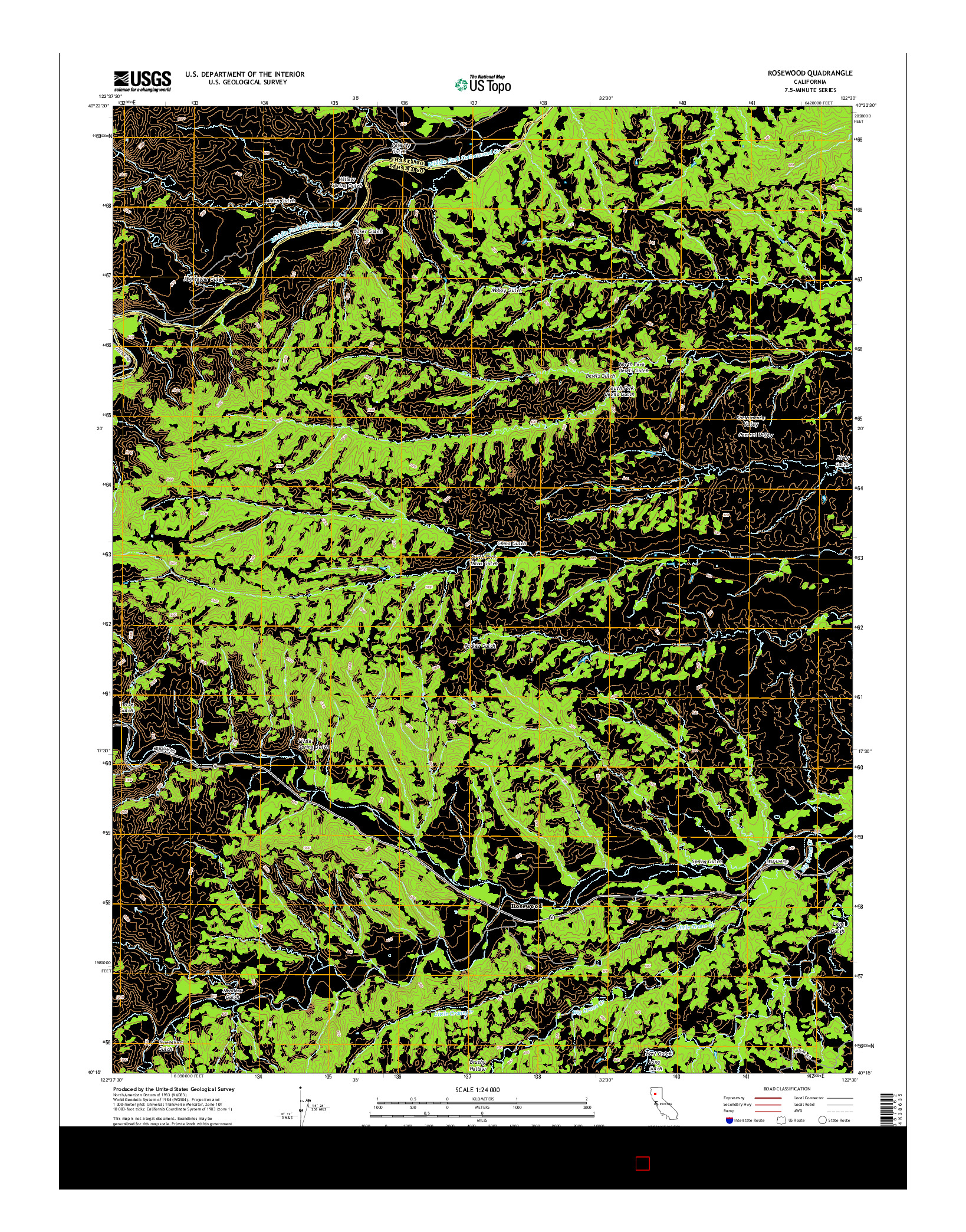 USGS US TOPO 7.5-MINUTE MAP FOR ROSEWOOD, CA 2015