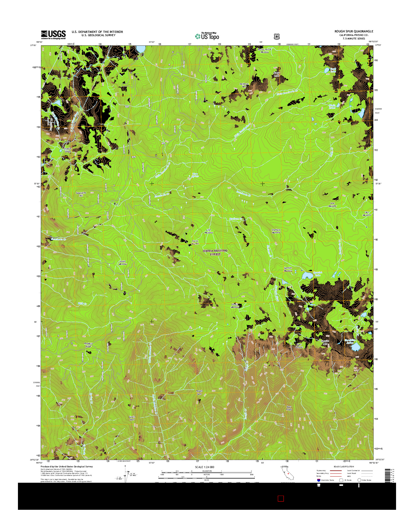 USGS US TOPO 7.5-MINUTE MAP FOR ROUGH SPUR, CA 2015