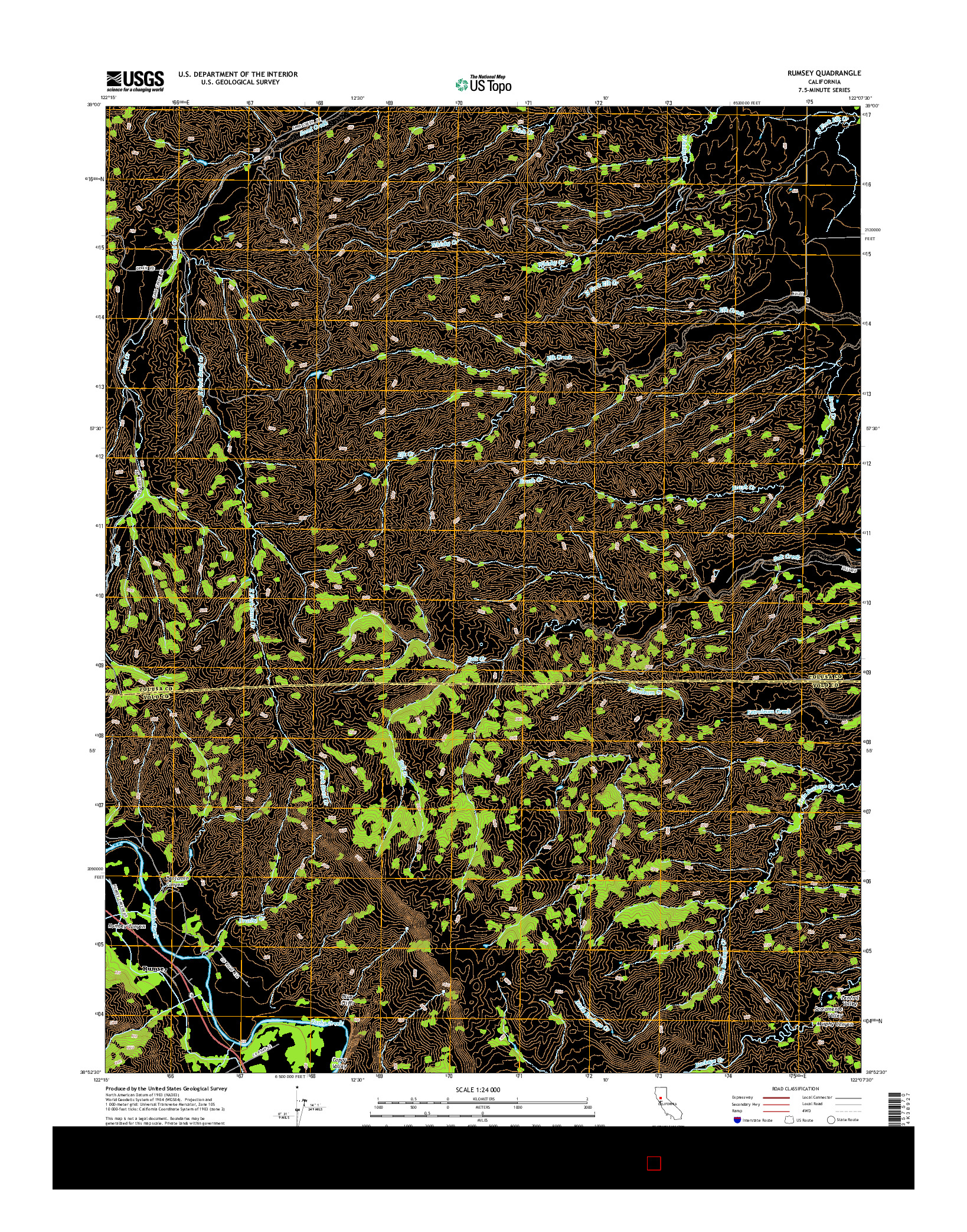 USGS US TOPO 7.5-MINUTE MAP FOR RUMSEY, CA 2015