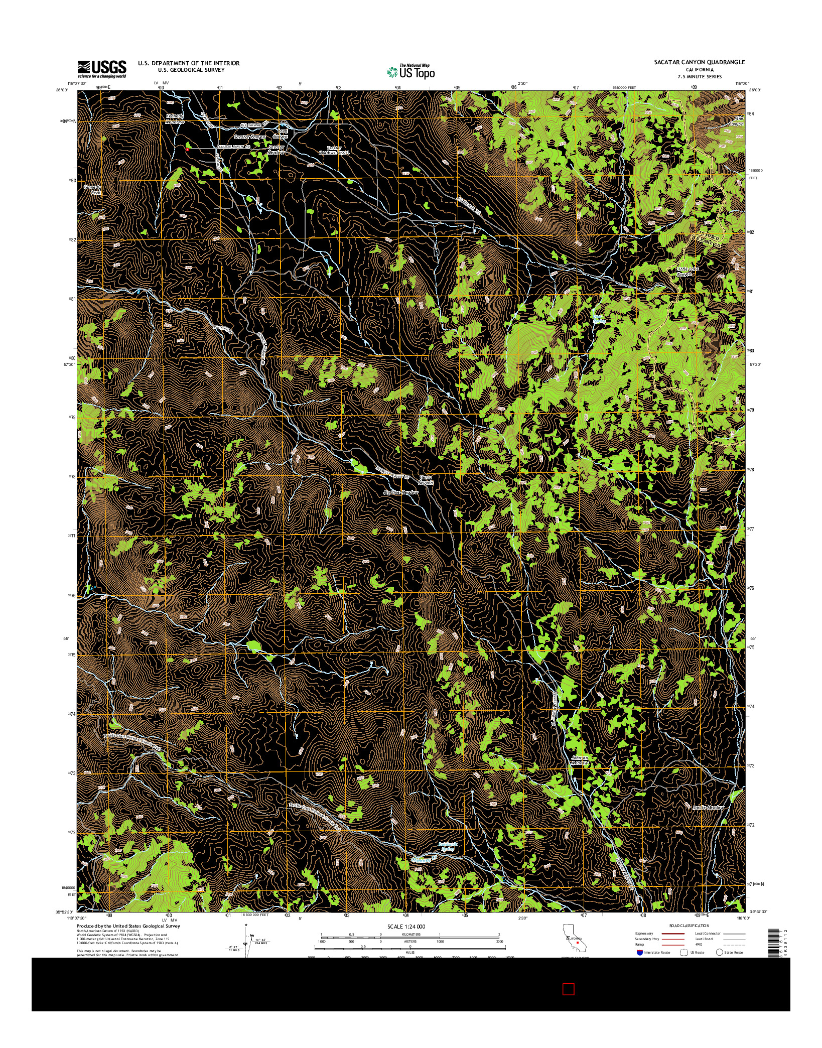 USGS US TOPO 7.5-MINUTE MAP FOR SACATAR CANYON, CA 2015