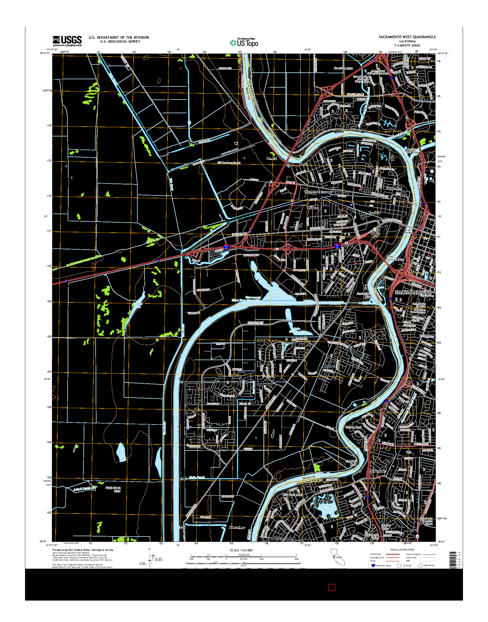 USGS US TOPO 7.5-MINUTE MAP FOR SACRAMENTO WEST, CA 2015