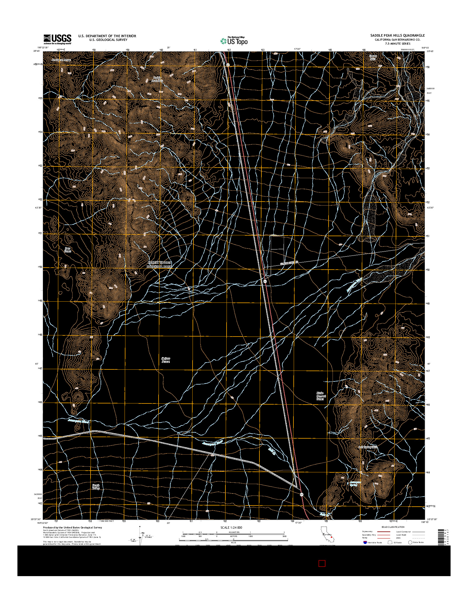 USGS US TOPO 7.5-MINUTE MAP FOR SADDLE PEAK HILLS, CA 2015