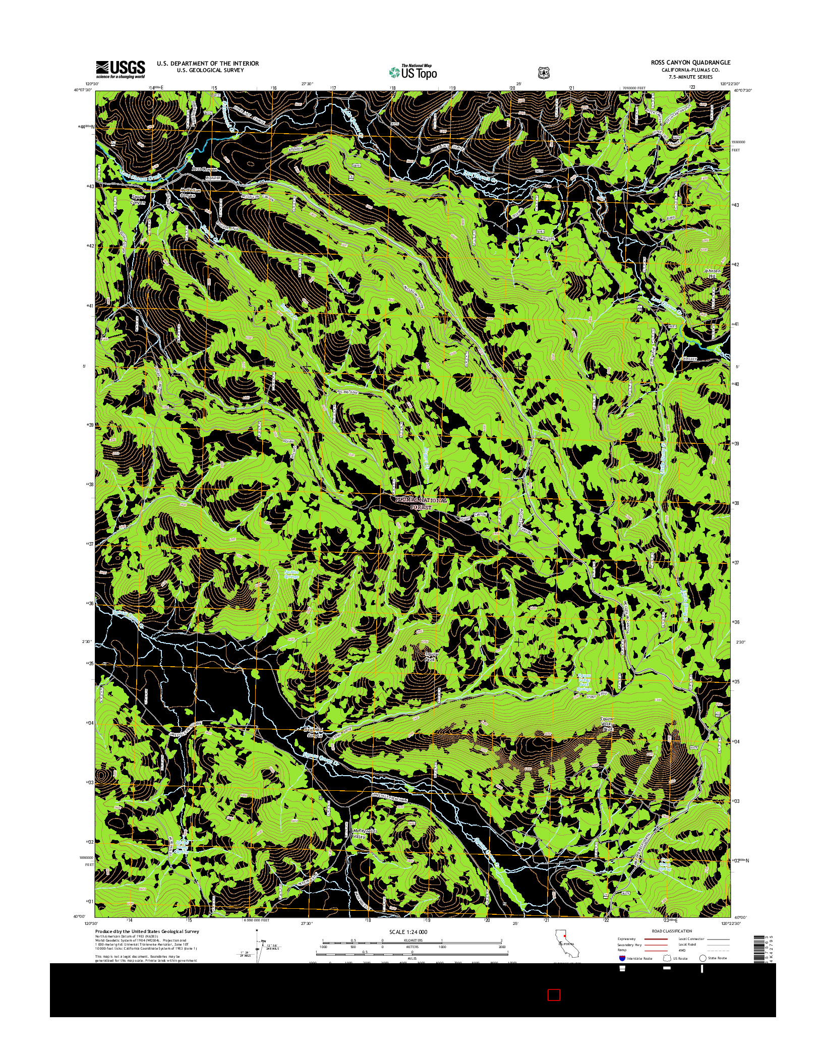 USGS US TOPO 7.5-MINUTE MAP FOR ROSS CANYON, CA 2015