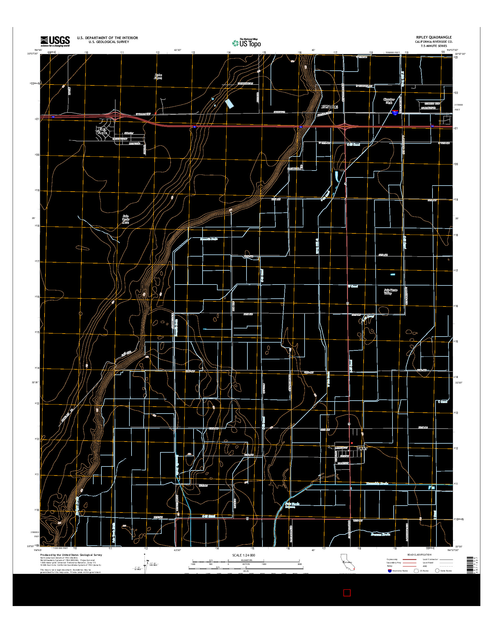 USGS US TOPO 7.5-MINUTE MAP FOR RIPLEY, CA 2015