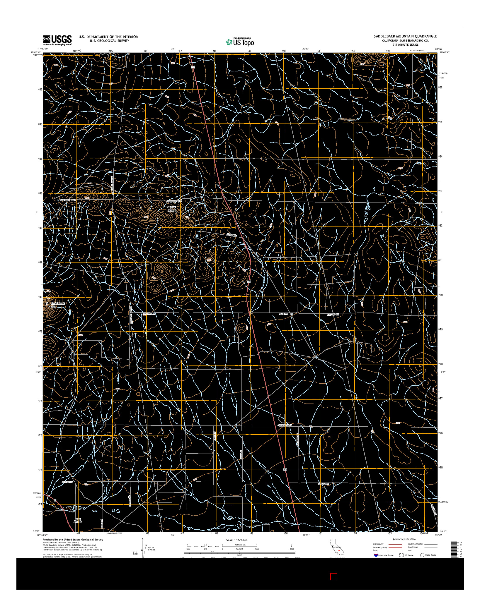 USGS US TOPO 7.5-MINUTE MAP FOR SADDLEBACK MOUNTAIN, CA 2015