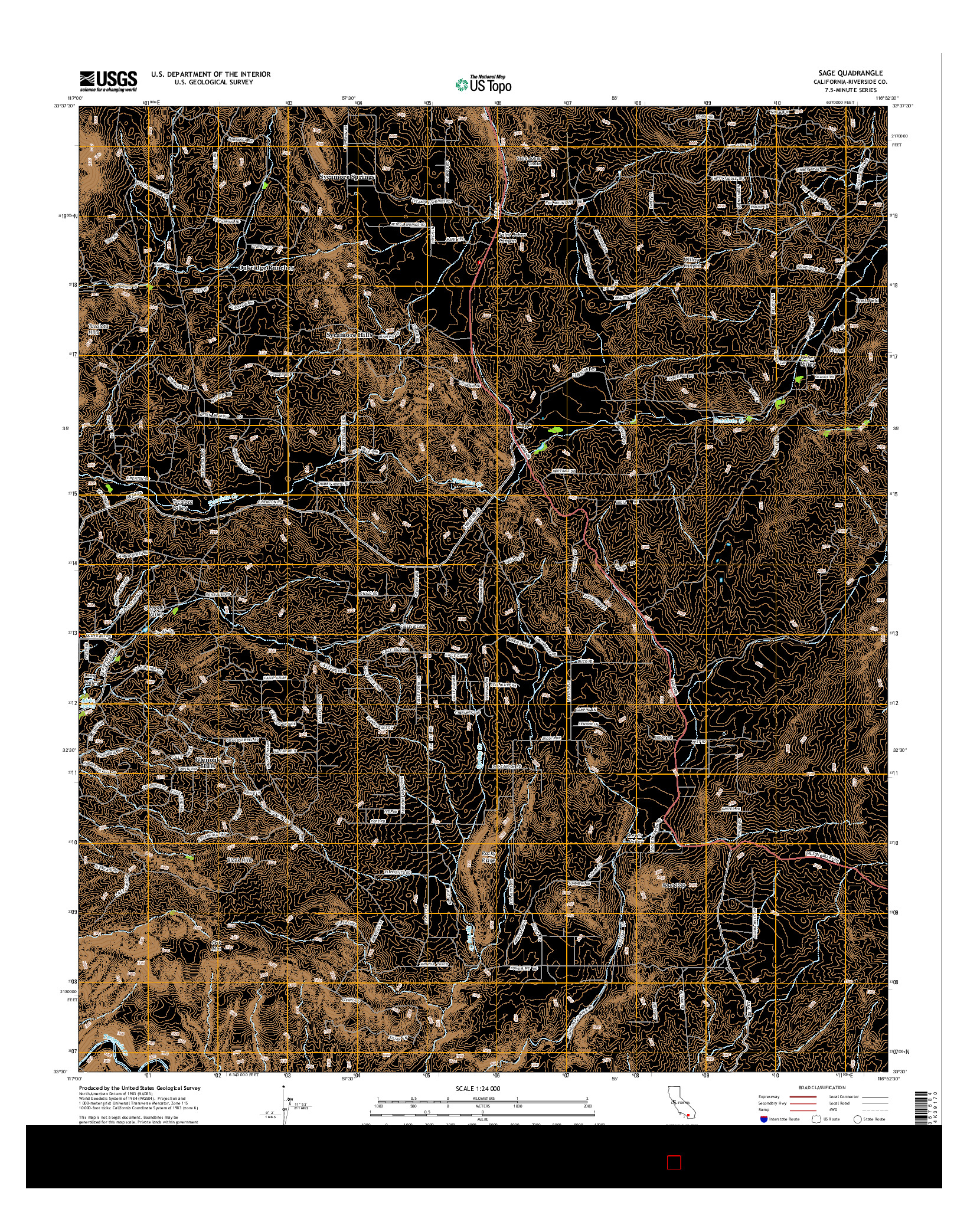 USGS US TOPO 7.5-MINUTE MAP FOR SAGE, CA 2015