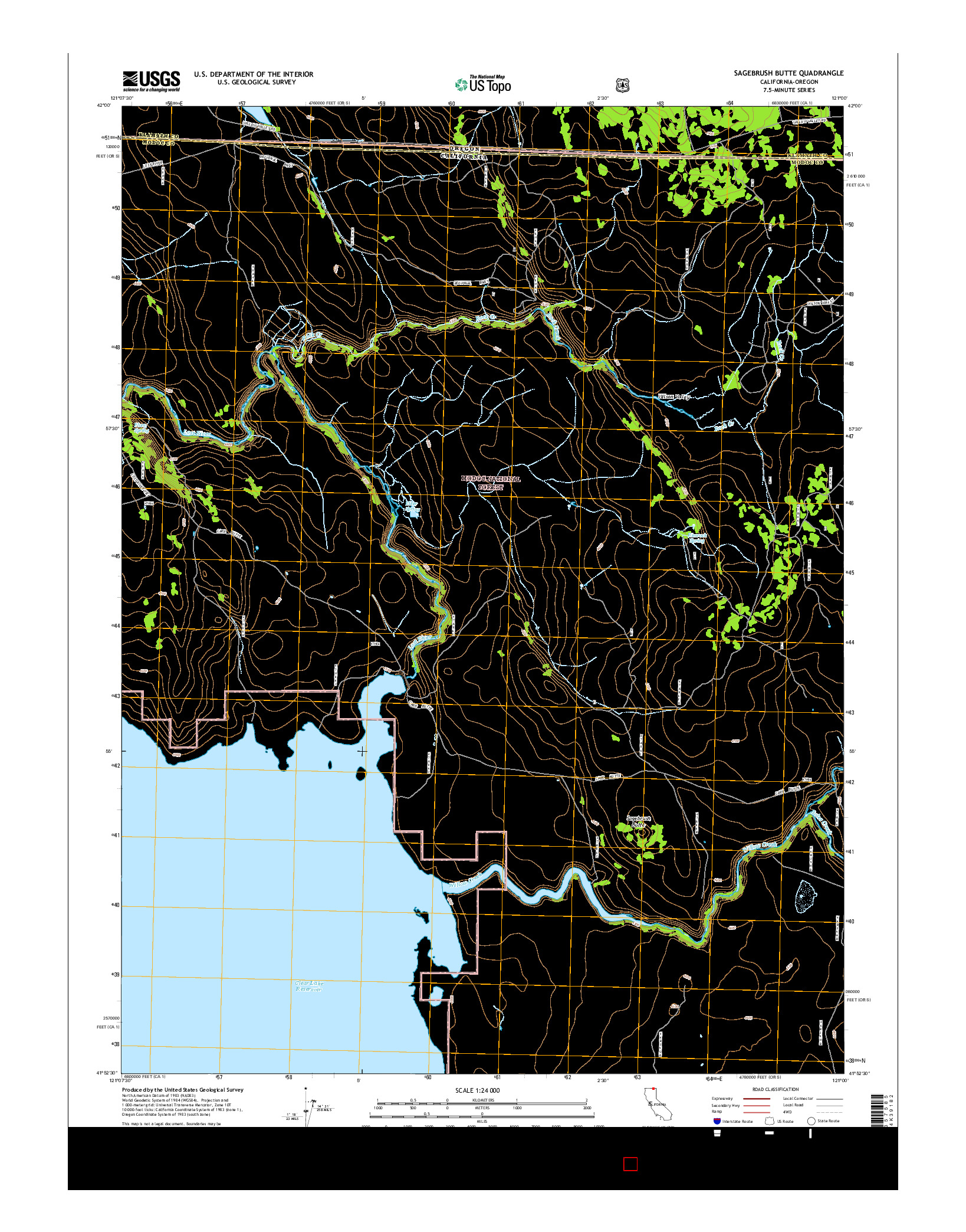 USGS US TOPO 7.5-MINUTE MAP FOR SAGEBRUSH BUTTE, CA-OR 2015