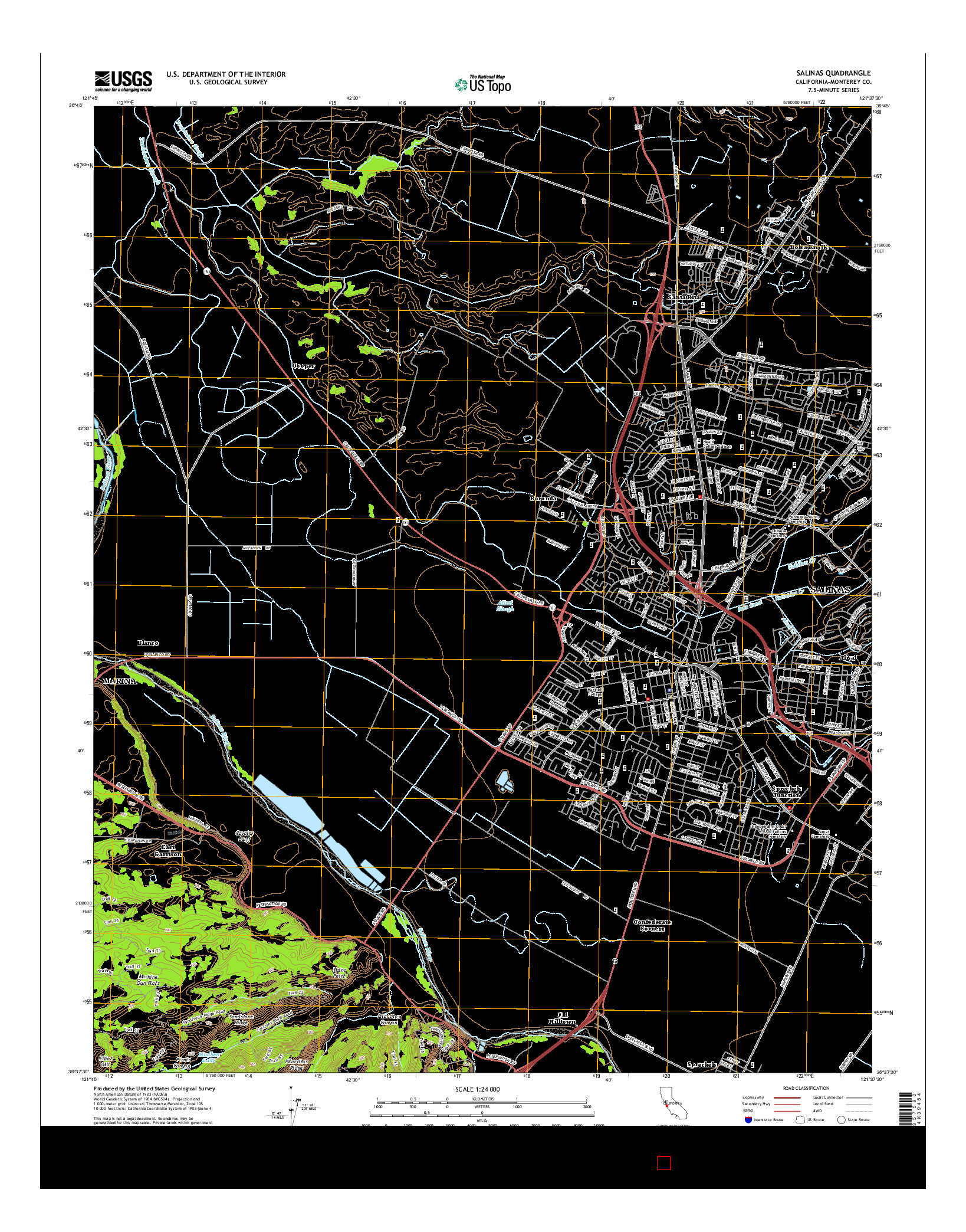 USGS US TOPO 7.5-MINUTE MAP FOR SALINAS, CA 2015