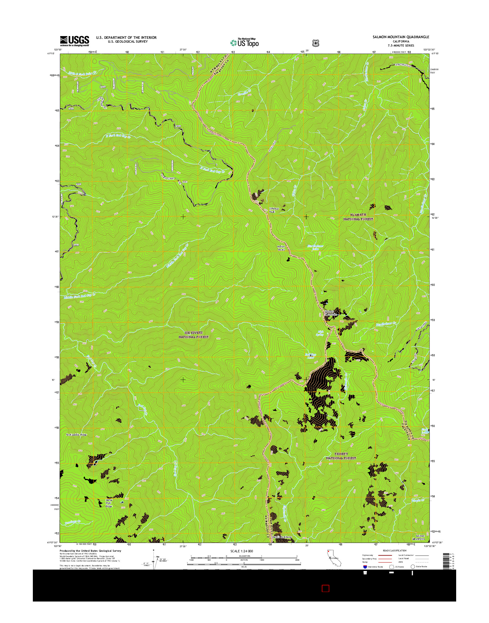 USGS US TOPO 7.5-MINUTE MAP FOR SALMON MOUNTAIN, CA 2015