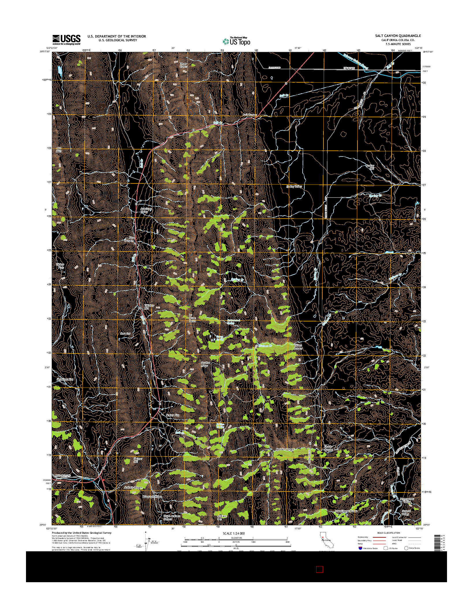 USGS US TOPO 7.5-MINUTE MAP FOR SALT CANYON, CA 2015