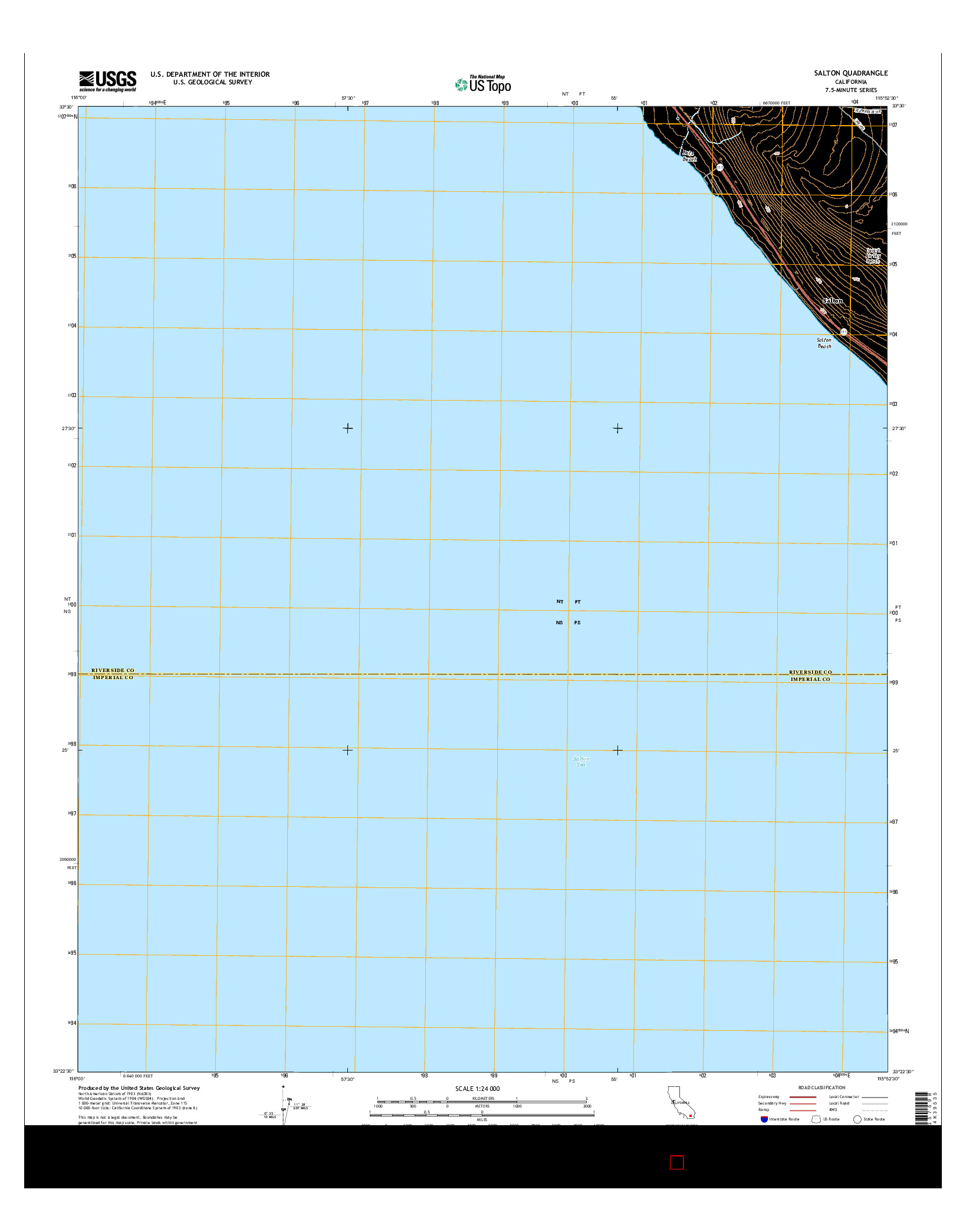 USGS US TOPO 7.5-MINUTE MAP FOR SALTON, CA 2015