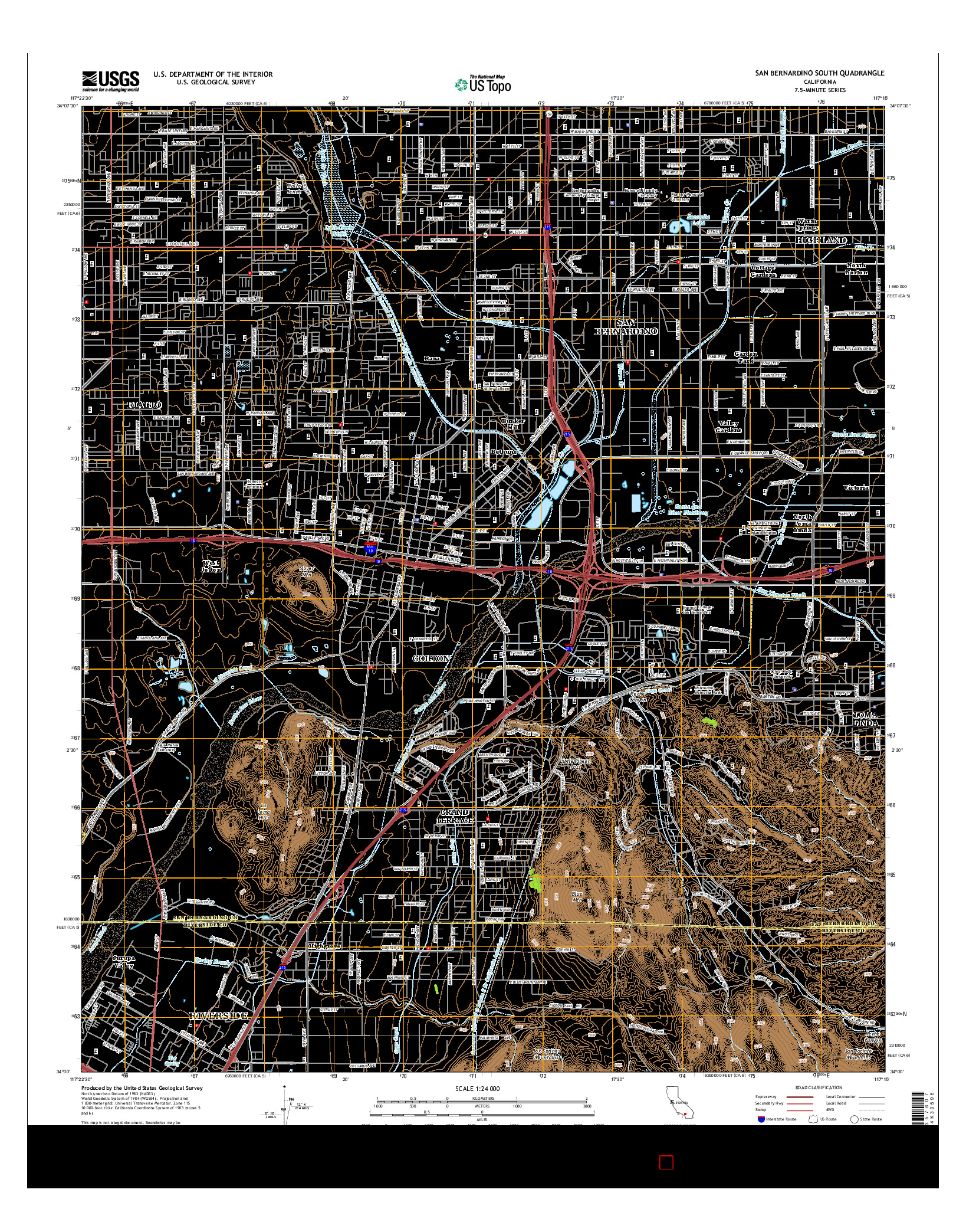 USGS US TOPO 7.5-MINUTE MAP FOR SAN BERNARDINO SOUTH, CA 2015