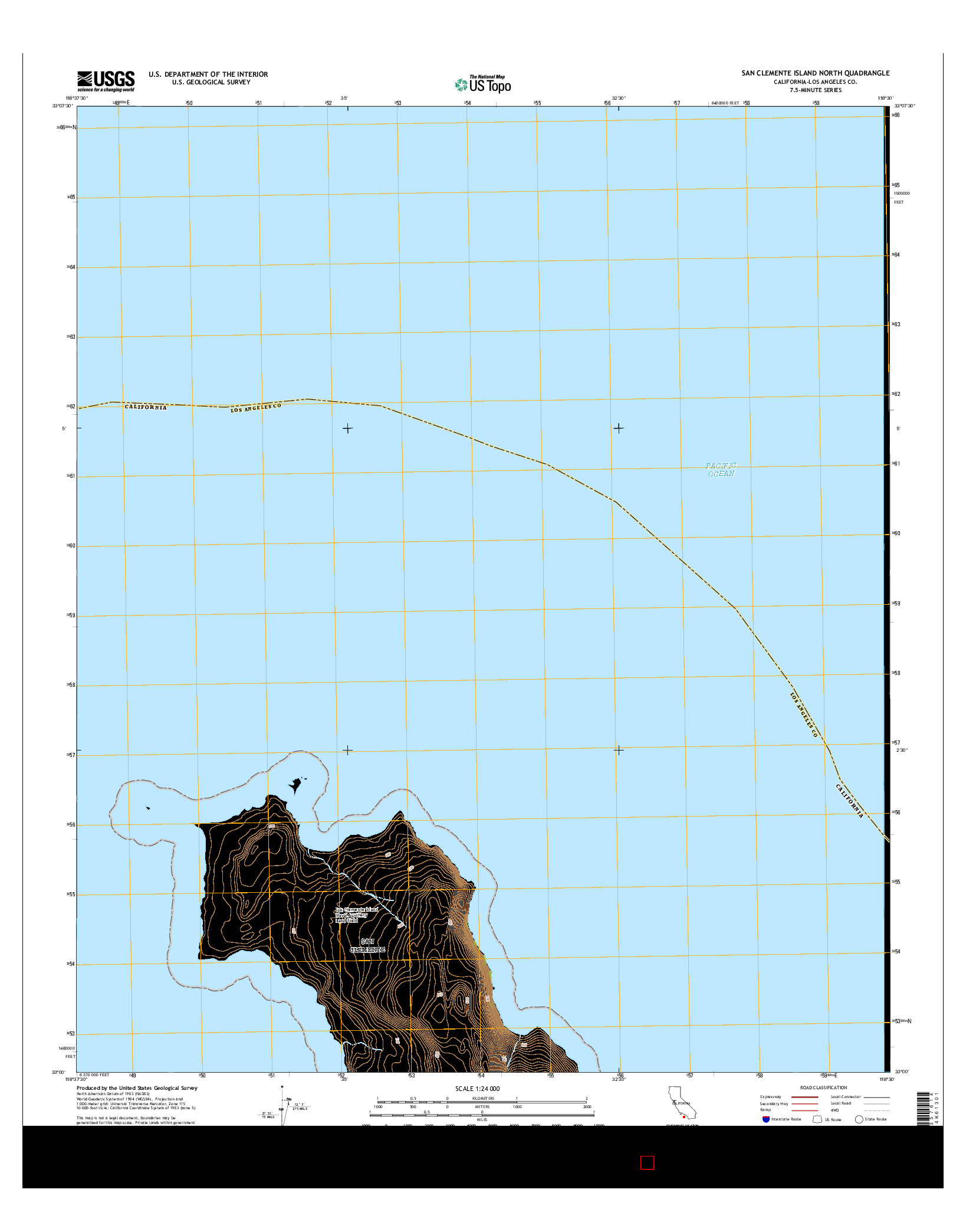 USGS US TOPO 7.5-MINUTE MAP FOR SAN CLEMENTE ISLAND NORTH, CA 2015