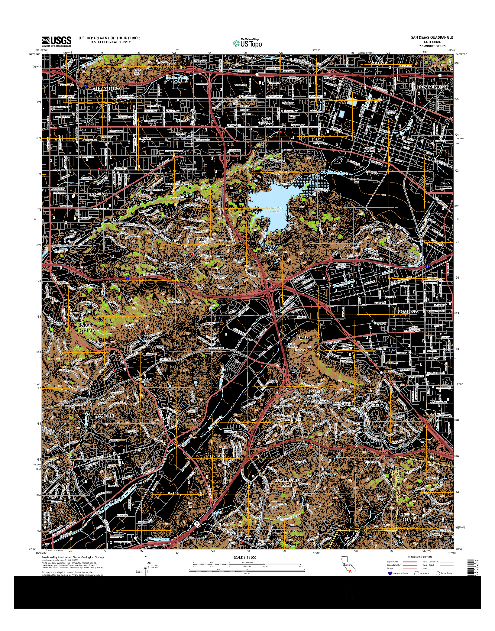 USGS US TOPO 7.5-MINUTE MAP FOR SAN DIMAS, CA 2015