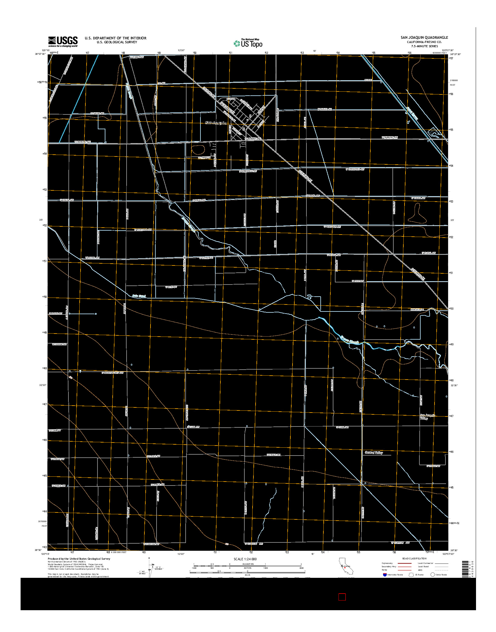 USGS US TOPO 7.5-MINUTE MAP FOR SAN JOAQUIN, CA 2015