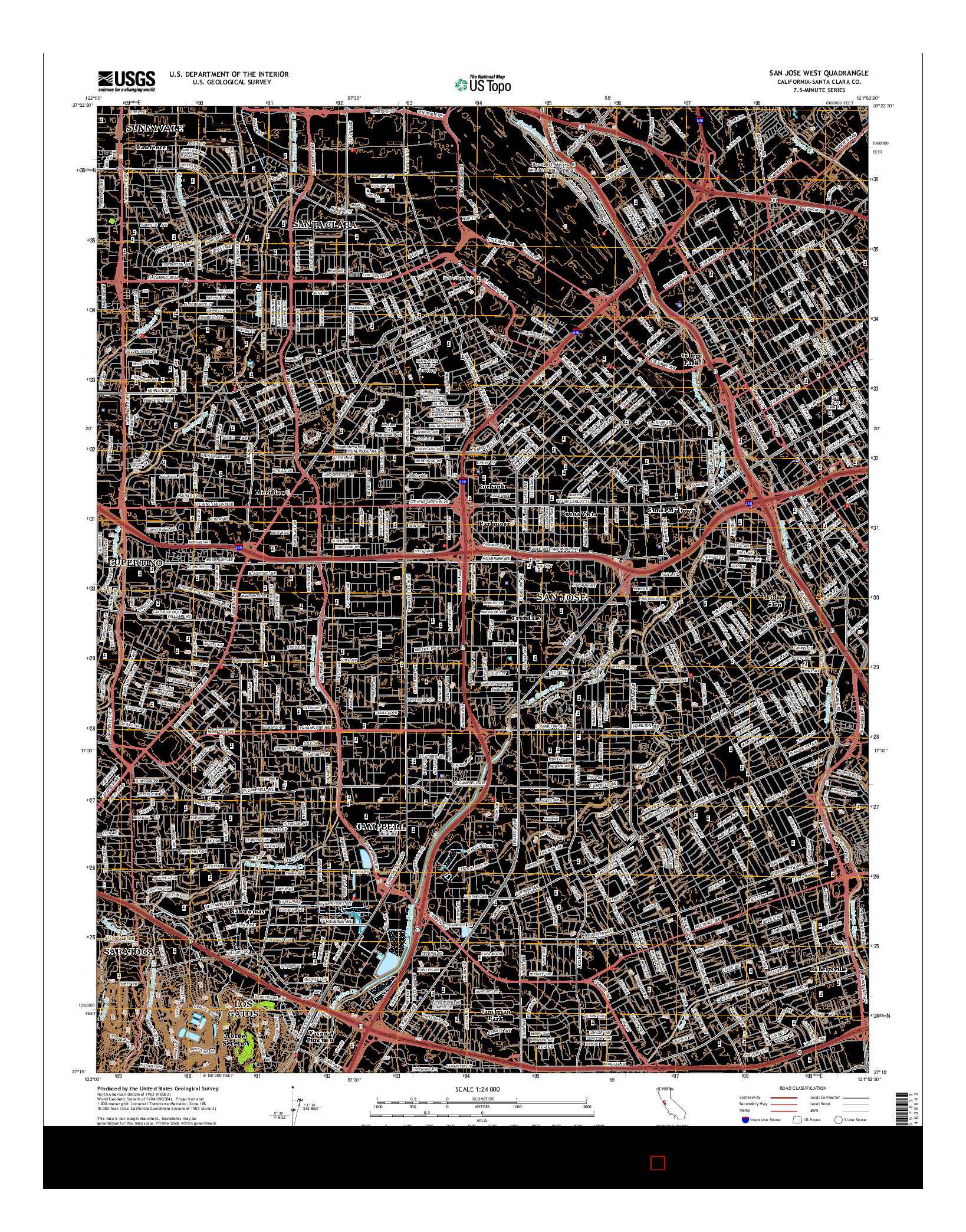 USGS US TOPO 7.5-MINUTE MAP FOR SAN JOSE WEST, CA 2015