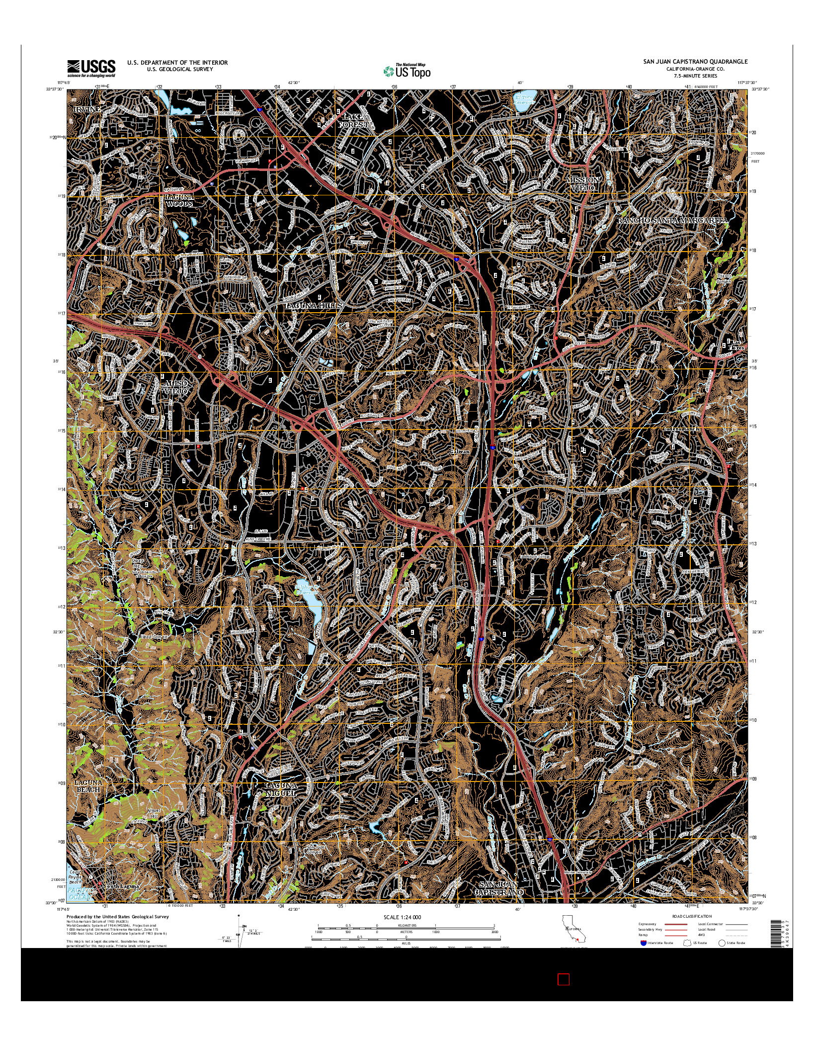 USGS US TOPO 7.5-MINUTE MAP FOR SAN JUAN CAPISTRANO, CA 2015