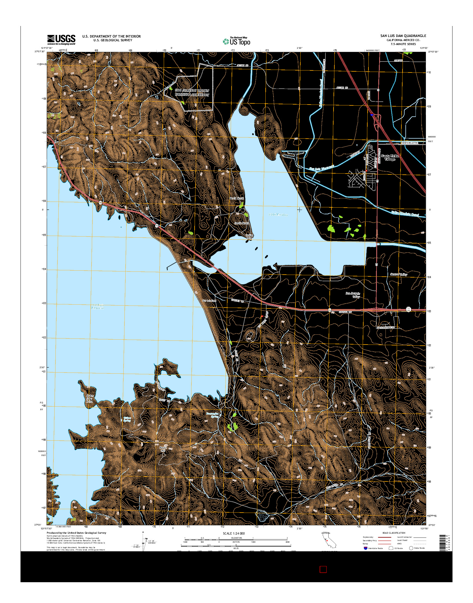 USGS US TOPO 7.5-MINUTE MAP FOR SAN LUIS DAM, CA 2015