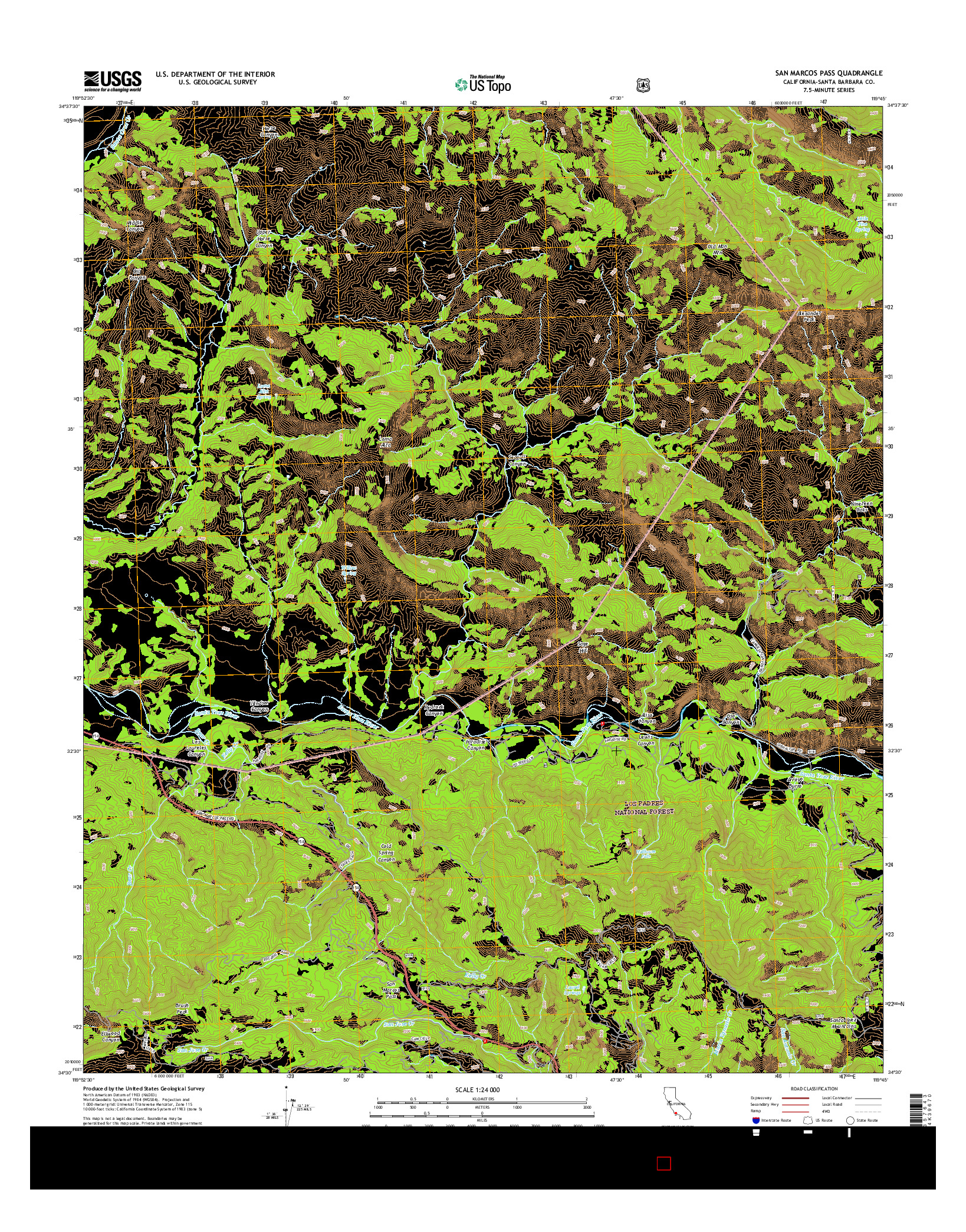 USGS US TOPO 7.5-MINUTE MAP FOR SAN MARCOS PASS, CA 2015