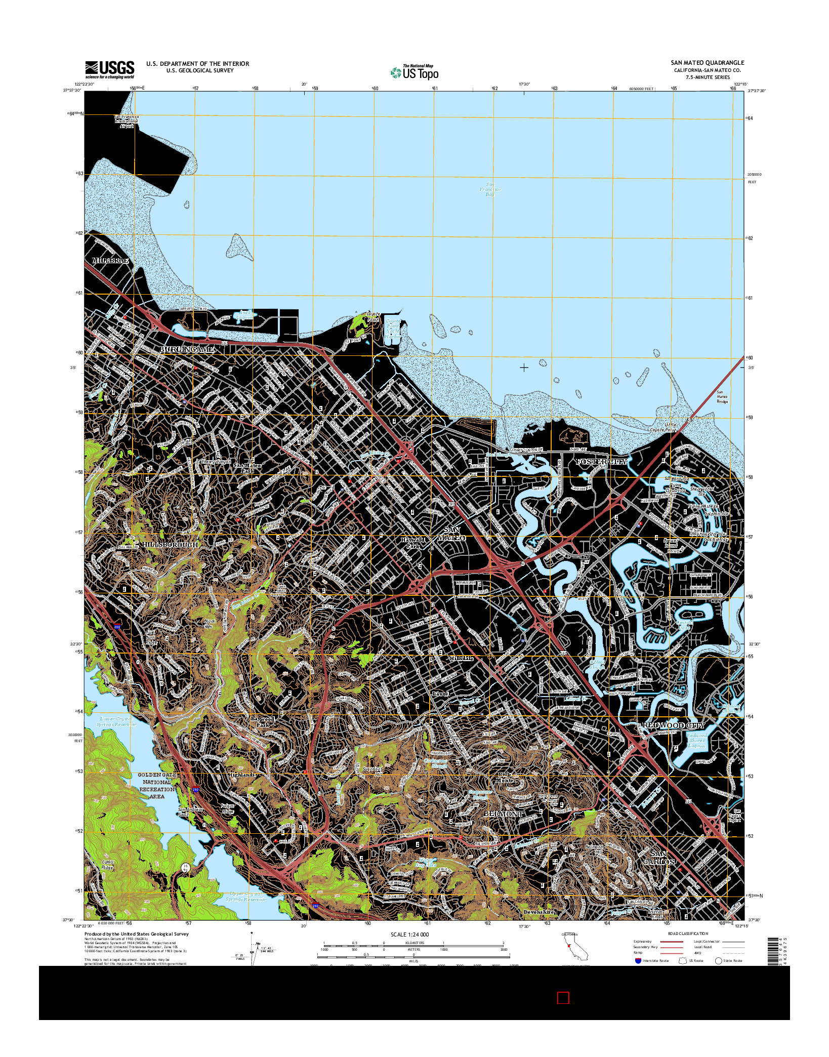 USGS US TOPO 7.5-MINUTE MAP FOR SAN MATEO, CA 2015
