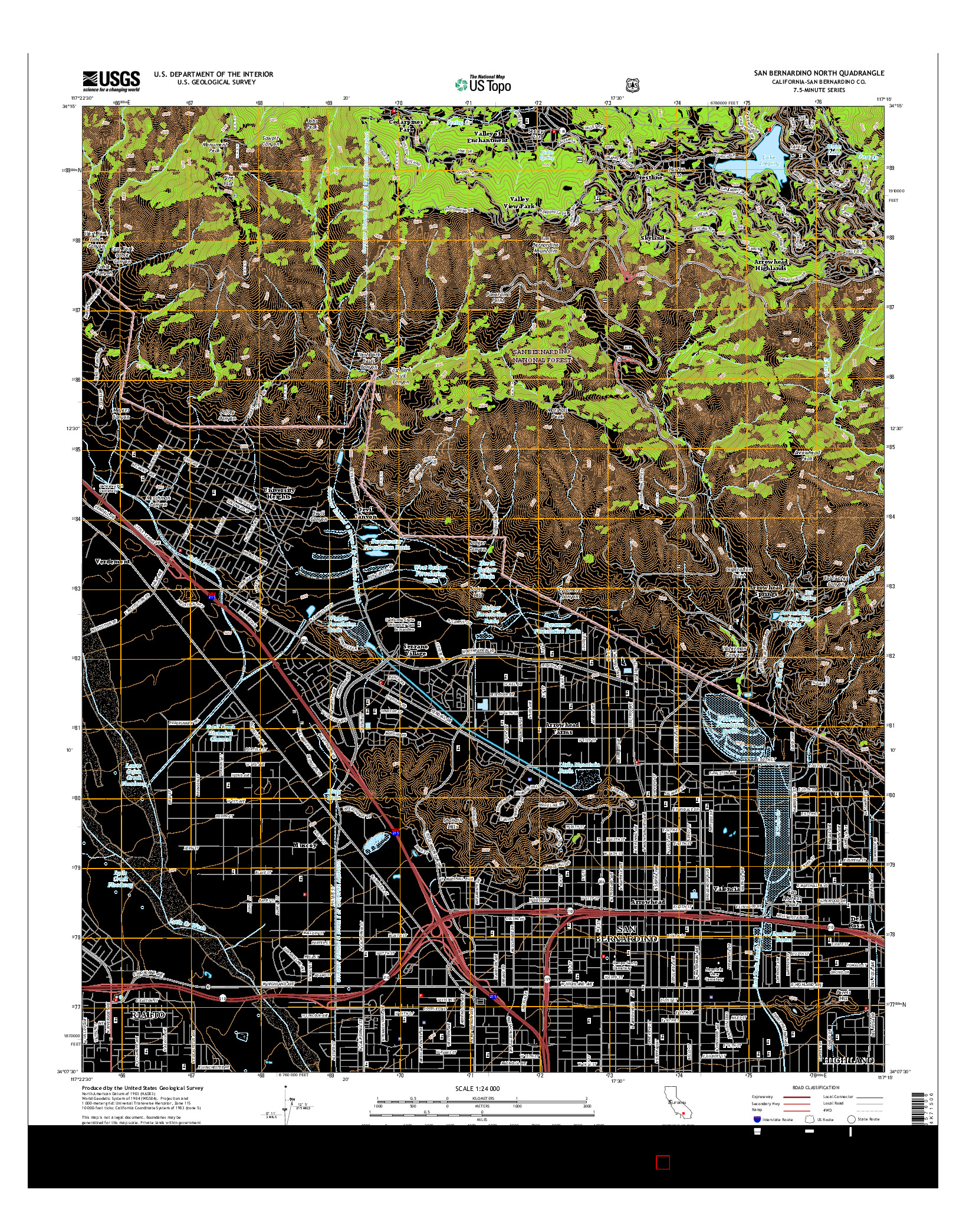 USGS US TOPO 7.5-MINUTE MAP FOR SAN BERNARDINO NORTH, CA 2015