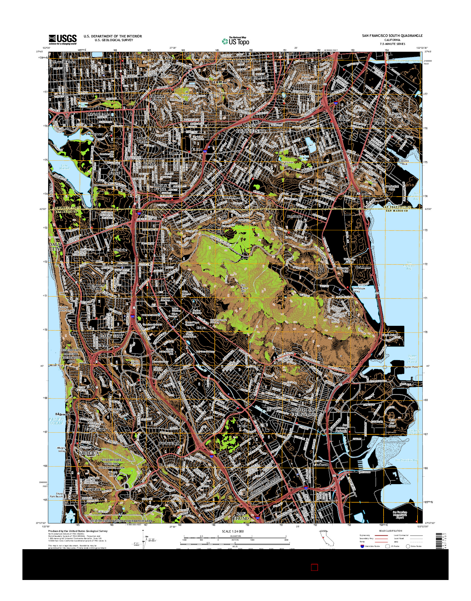 USGS US TOPO 7.5-MINUTE MAP FOR SAN FRANCISCO SOUTH, CA 2015