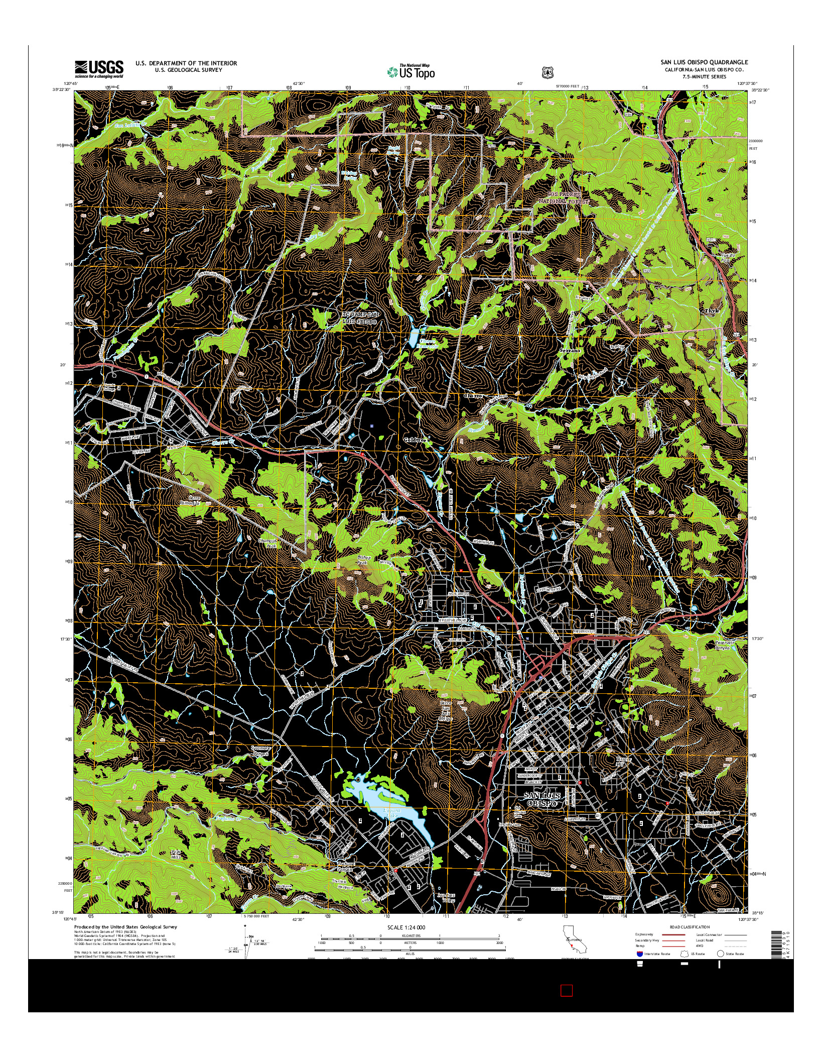 USGS US TOPO 7.5-MINUTE MAP FOR SAN LUIS OBISPO, CA 2015