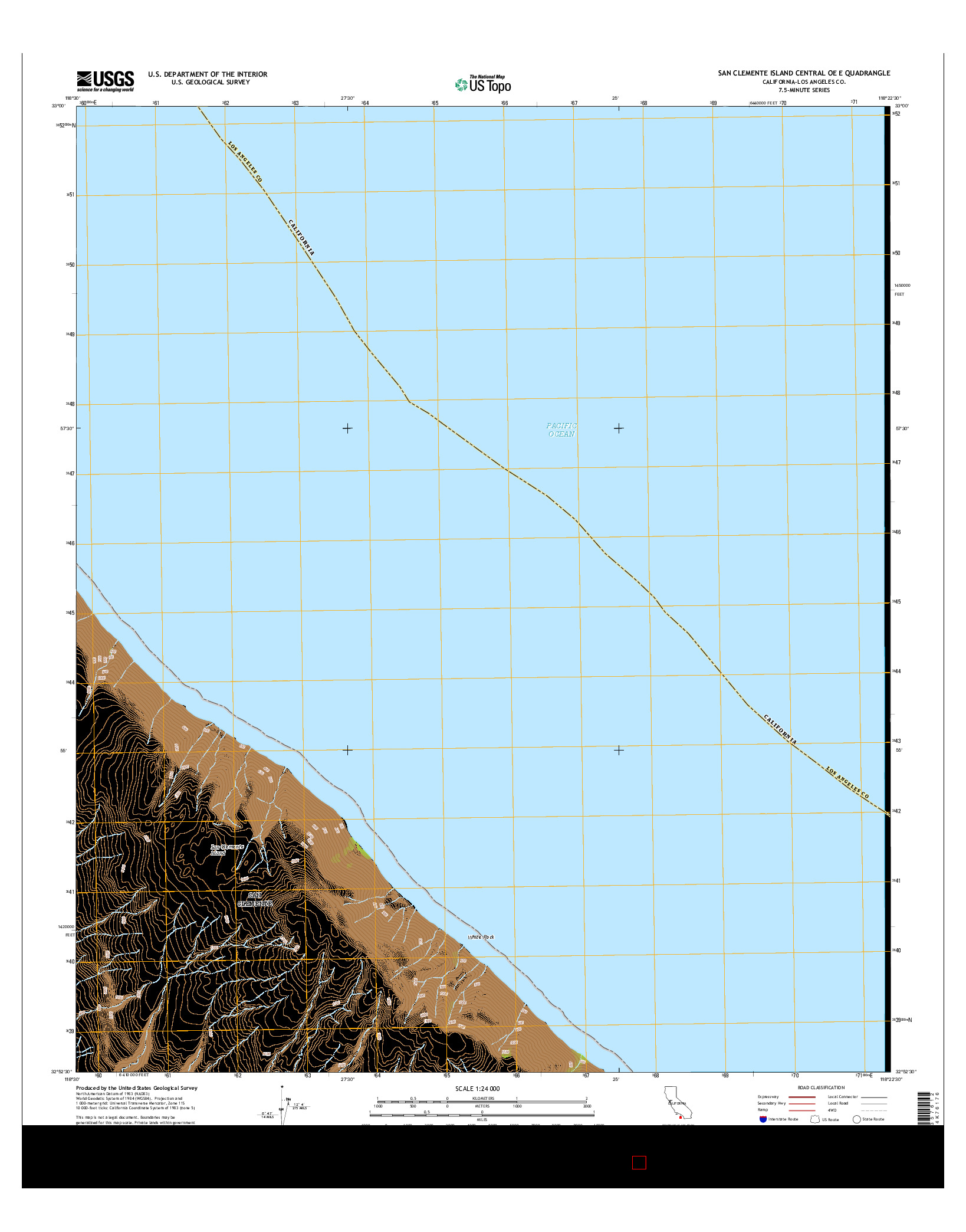 USGS US TOPO 7.5-MINUTE MAP FOR SAN CLEMENTE ISLAND CENTRAL OE E, CA 2015