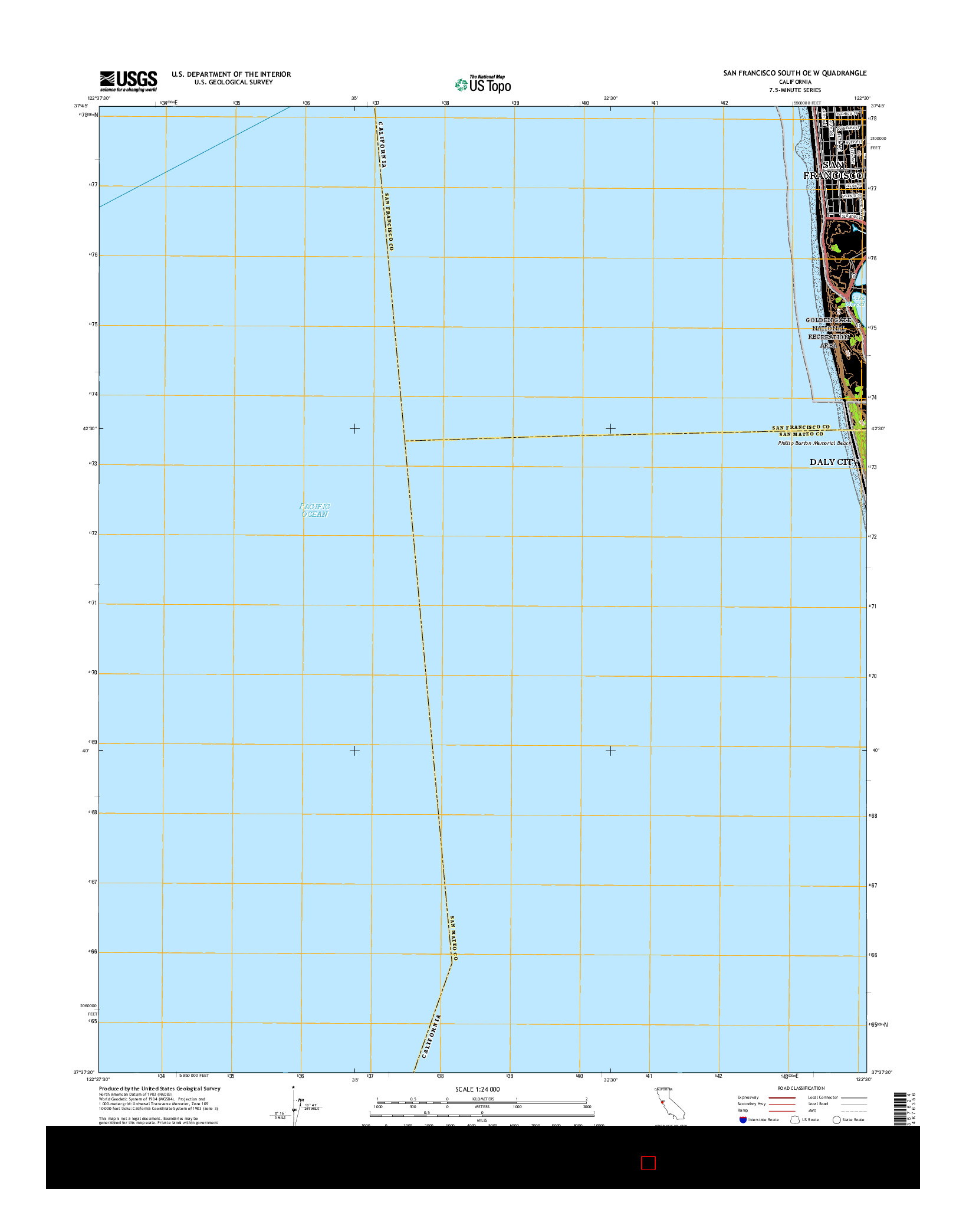 USGS US TOPO 7.5-MINUTE MAP FOR SAN FRANCISCO SOUTH OE W, CA 2015