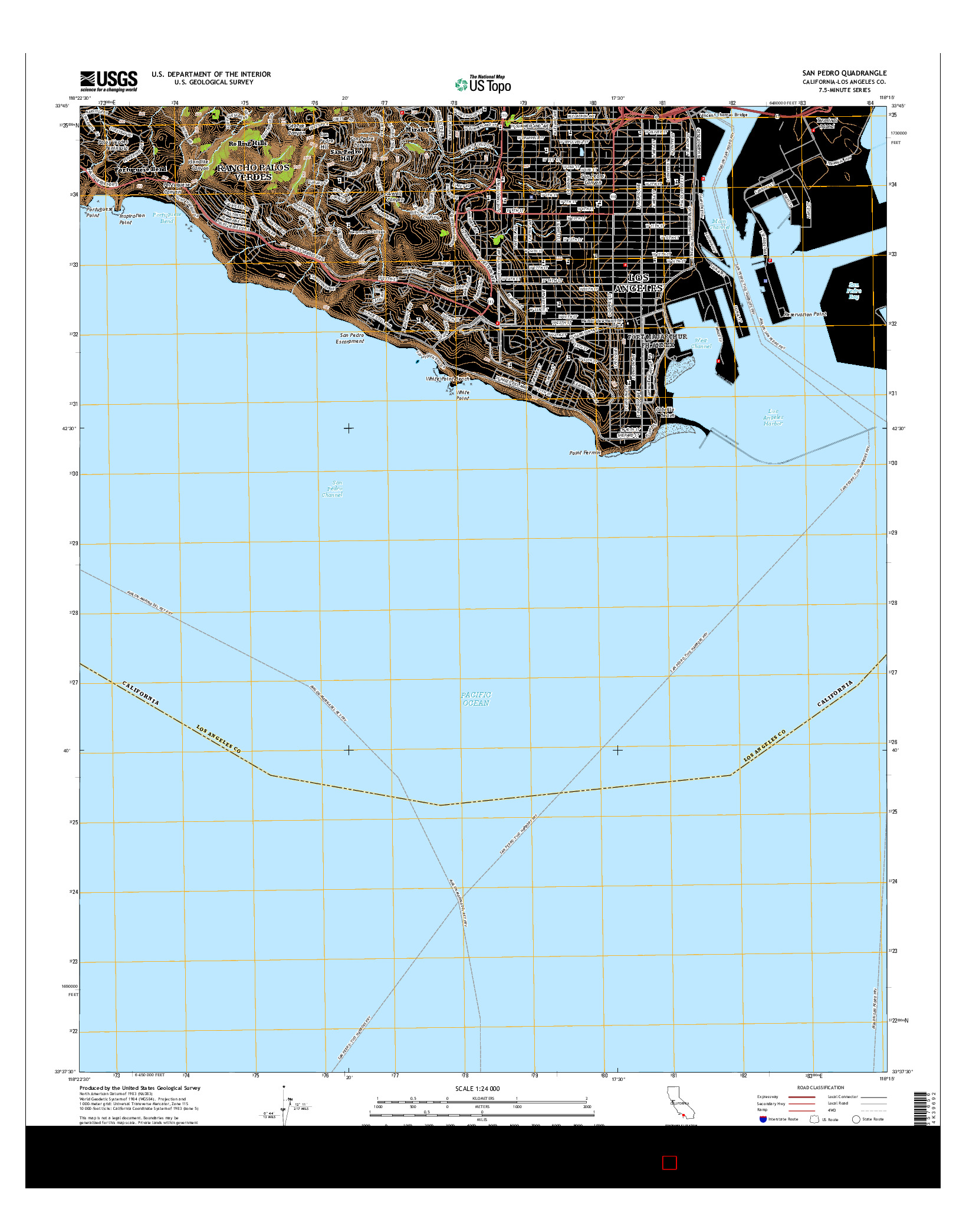 USGS US TOPO 7.5-MINUTE MAP FOR SAN PEDRO, CA 2015