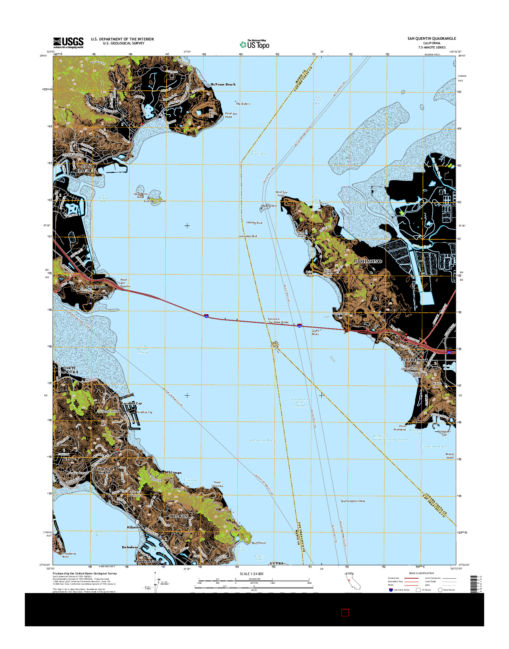 USGS US TOPO 7.5-MINUTE MAP FOR SAN QUENTIN, CA 2015