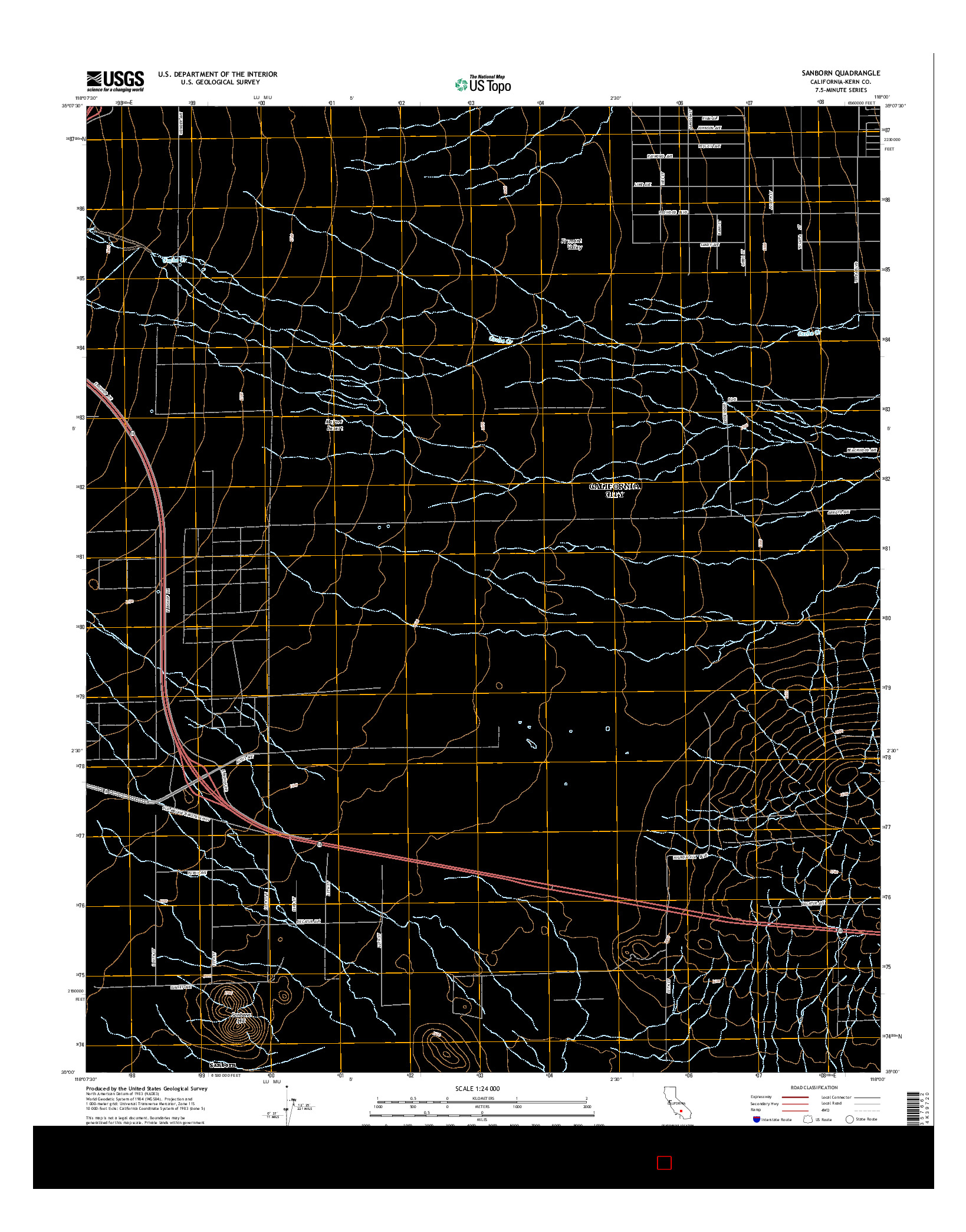 USGS US TOPO 7.5-MINUTE MAP FOR SANBORN, CA 2015