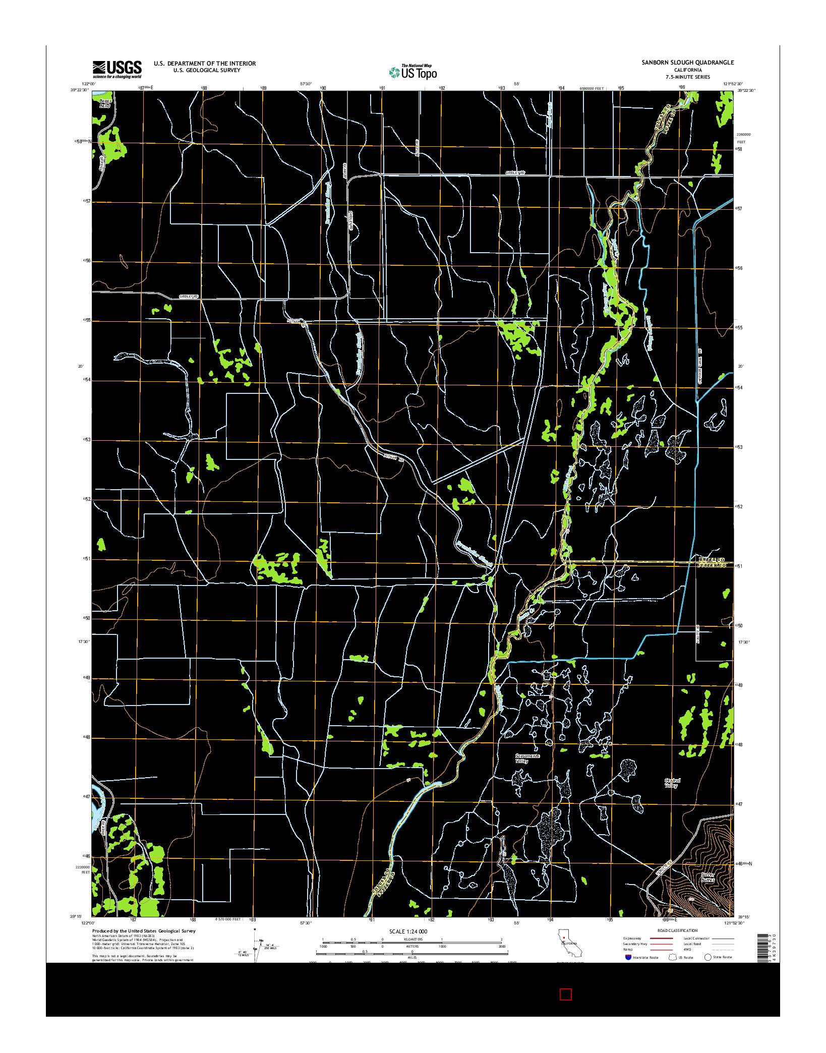 USGS US TOPO 7.5-MINUTE MAP FOR SANBORN SLOUGH, CA 2015