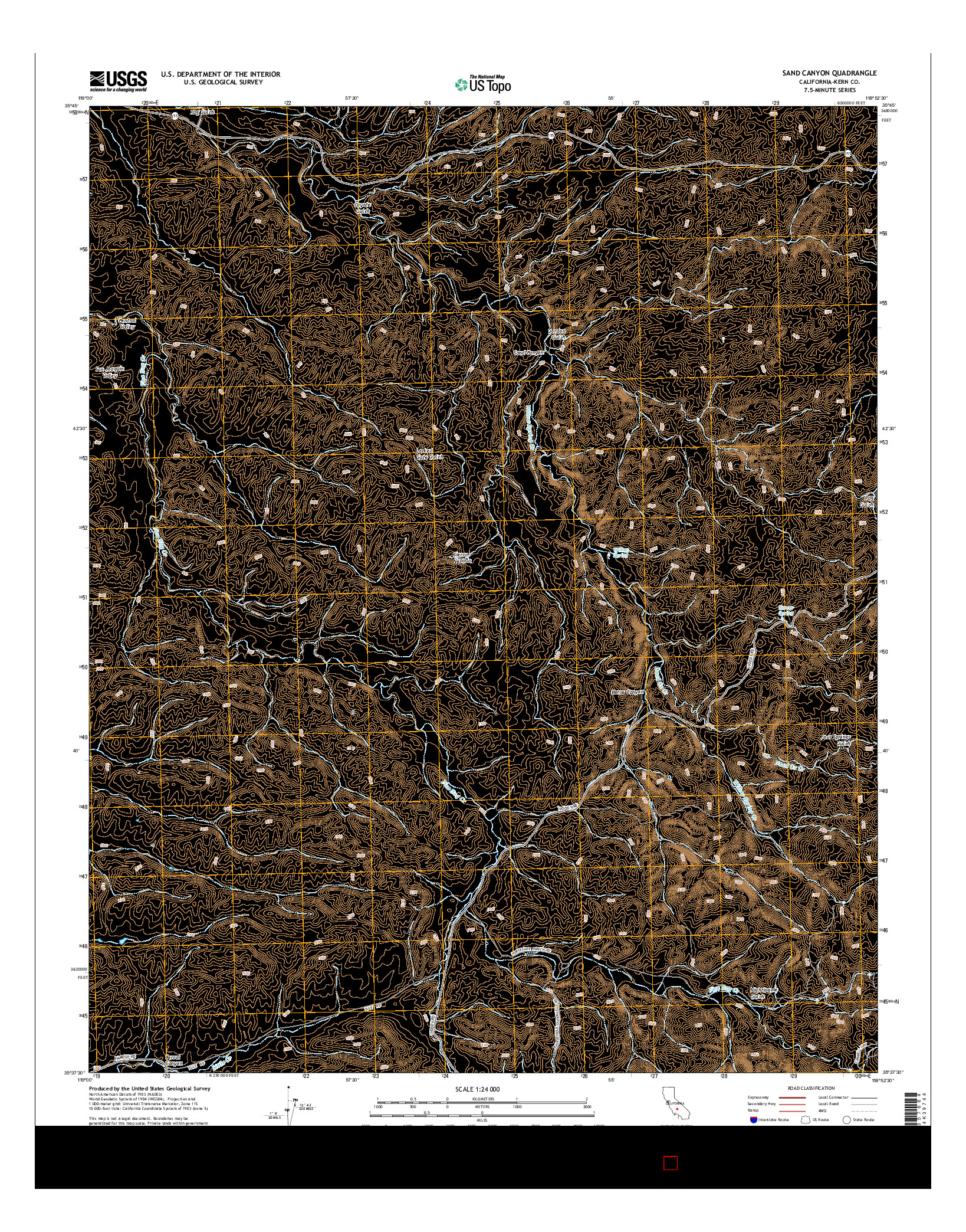USGS US TOPO 7.5-MINUTE MAP FOR SAND CANYON, CA 2015