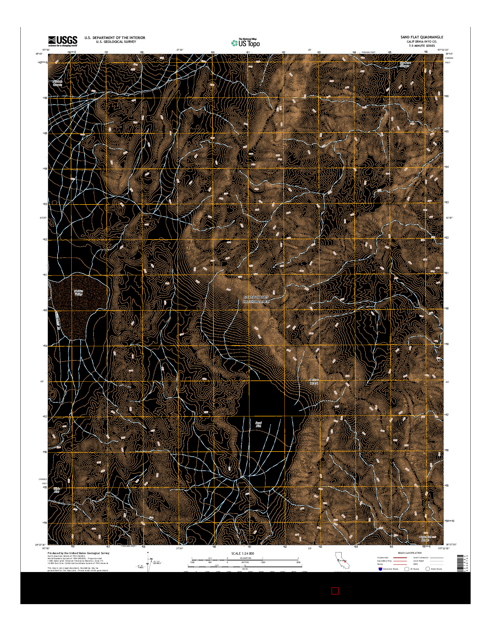 USGS US TOPO 7.5-MINUTE MAP FOR SAND FLAT, CA 2015