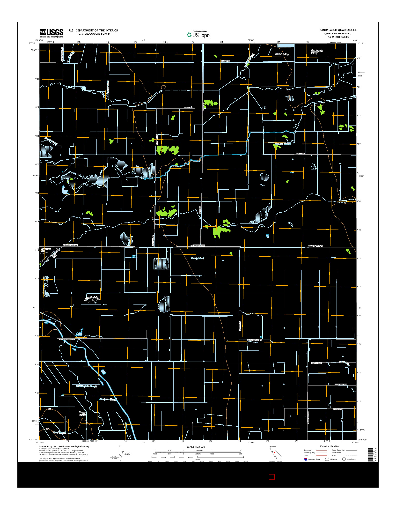 USGS US TOPO 7.5-MINUTE MAP FOR SANDY MUSH, CA 2015