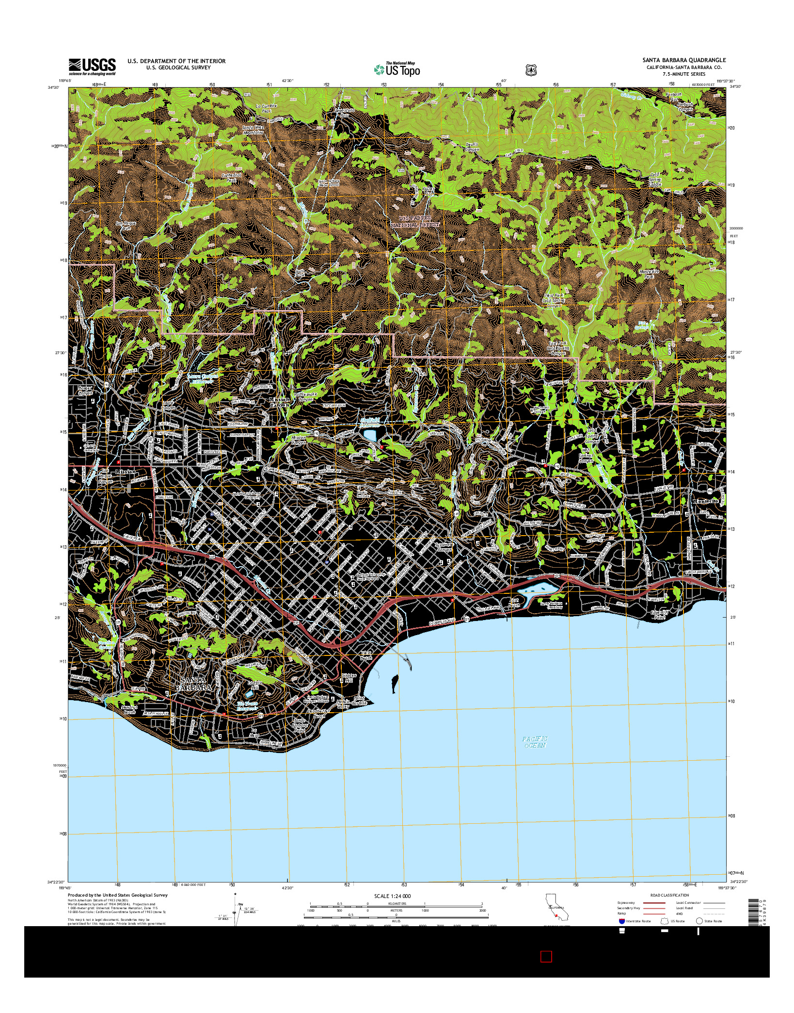 USGS US TOPO 7.5-MINUTE MAP FOR SANTA BARBARA, CA 2015