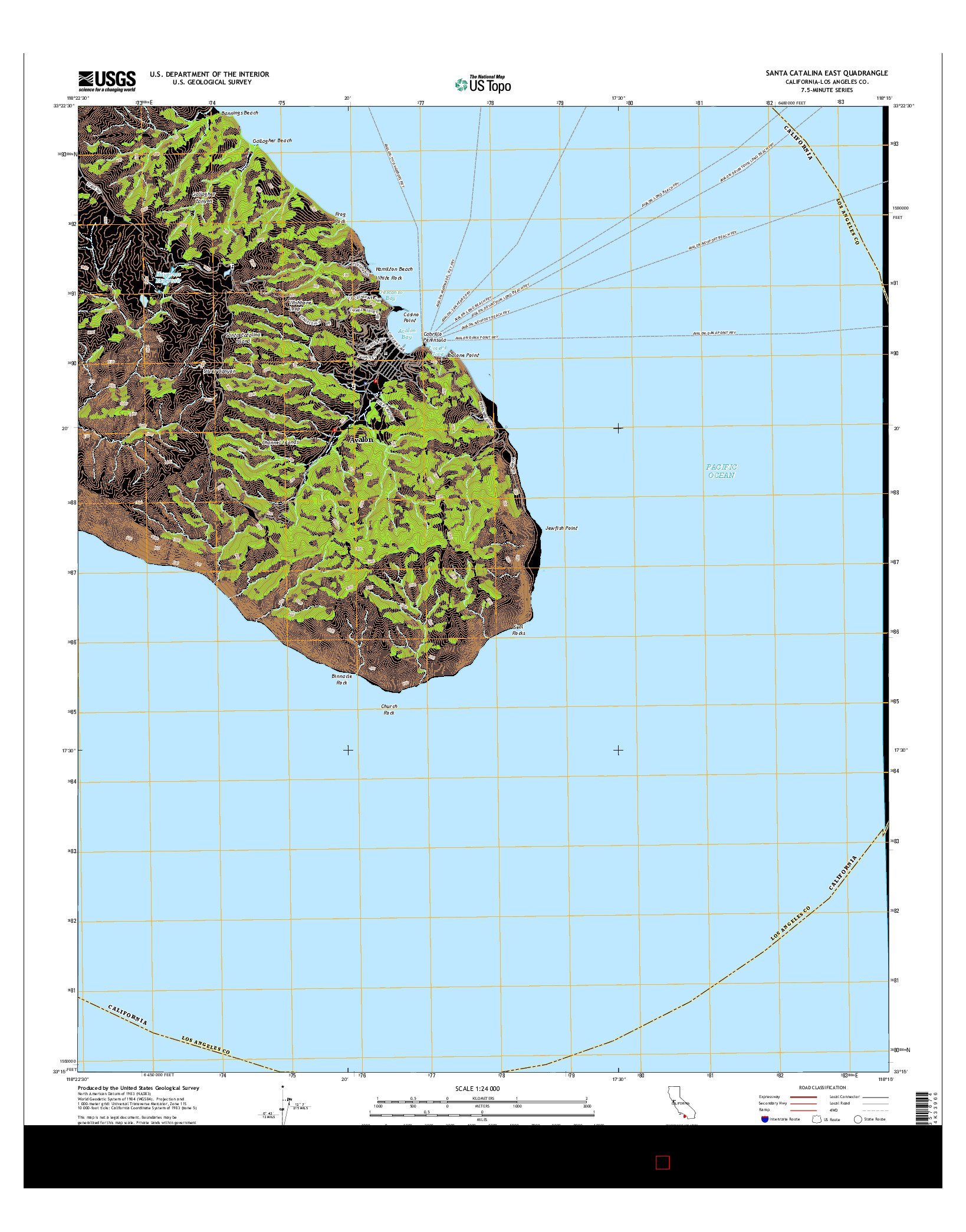 USGS US TOPO 7.5-MINUTE MAP FOR SANTA CATALINA EAST, CA 2015