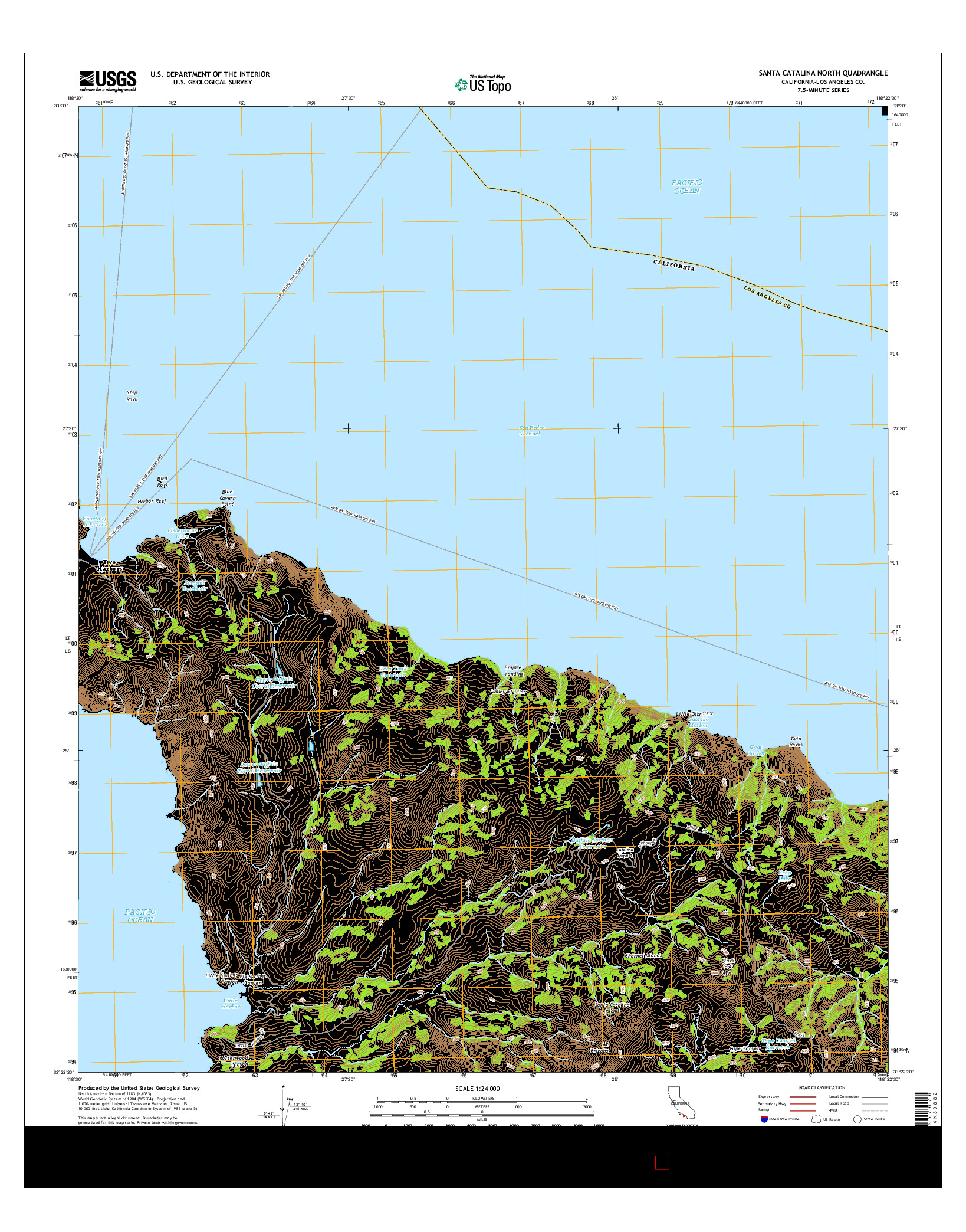 USGS US TOPO 7.5-MINUTE MAP FOR SANTA CATALINA NORTH, CA 2015