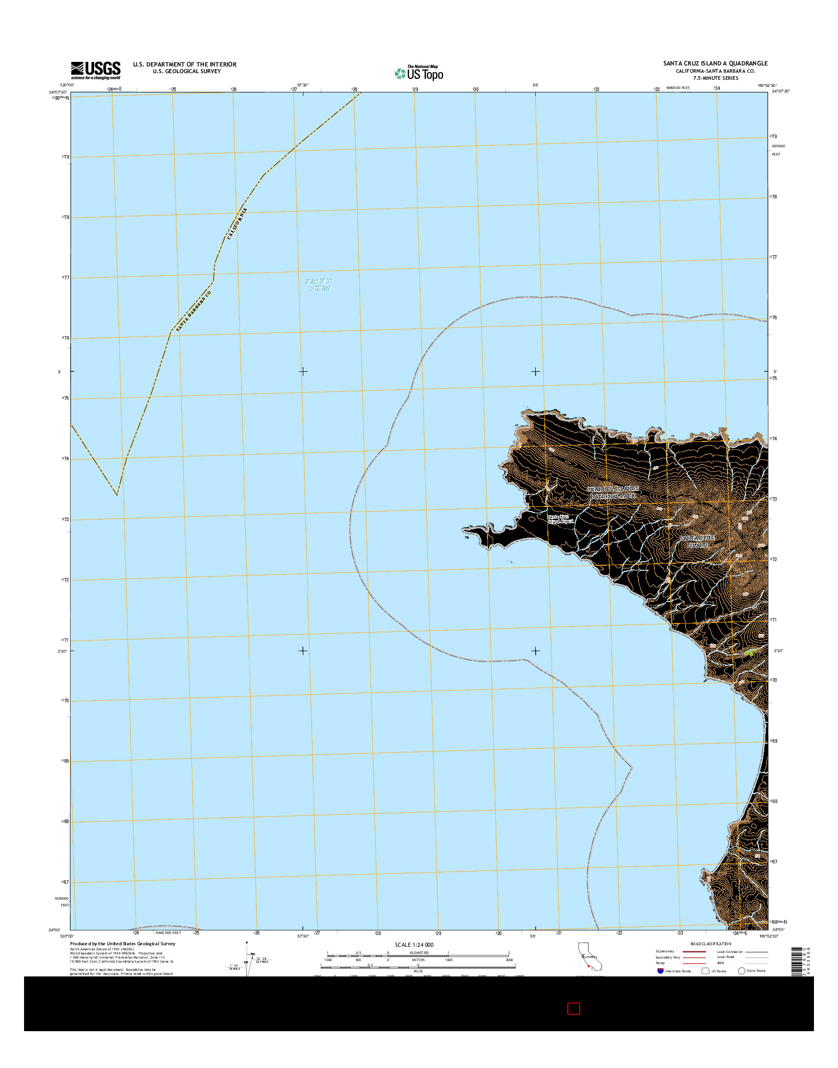 USGS US TOPO 7.5-MINUTE MAP FOR SANTA CRUZ ISLAND A, CA 2015