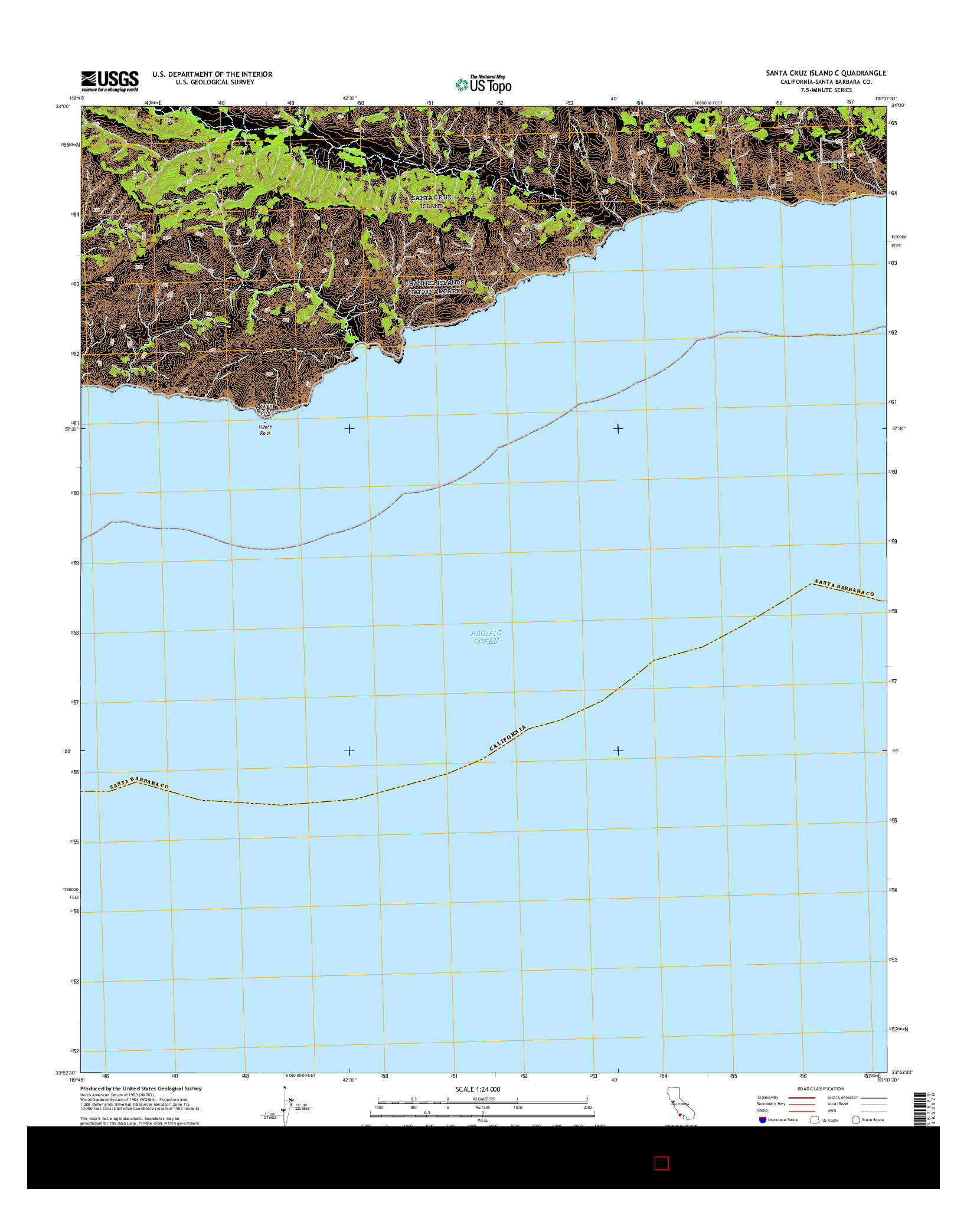 USGS US TOPO 7.5-MINUTE MAP FOR SANTA CRUZ ISLAND C, CA 2015