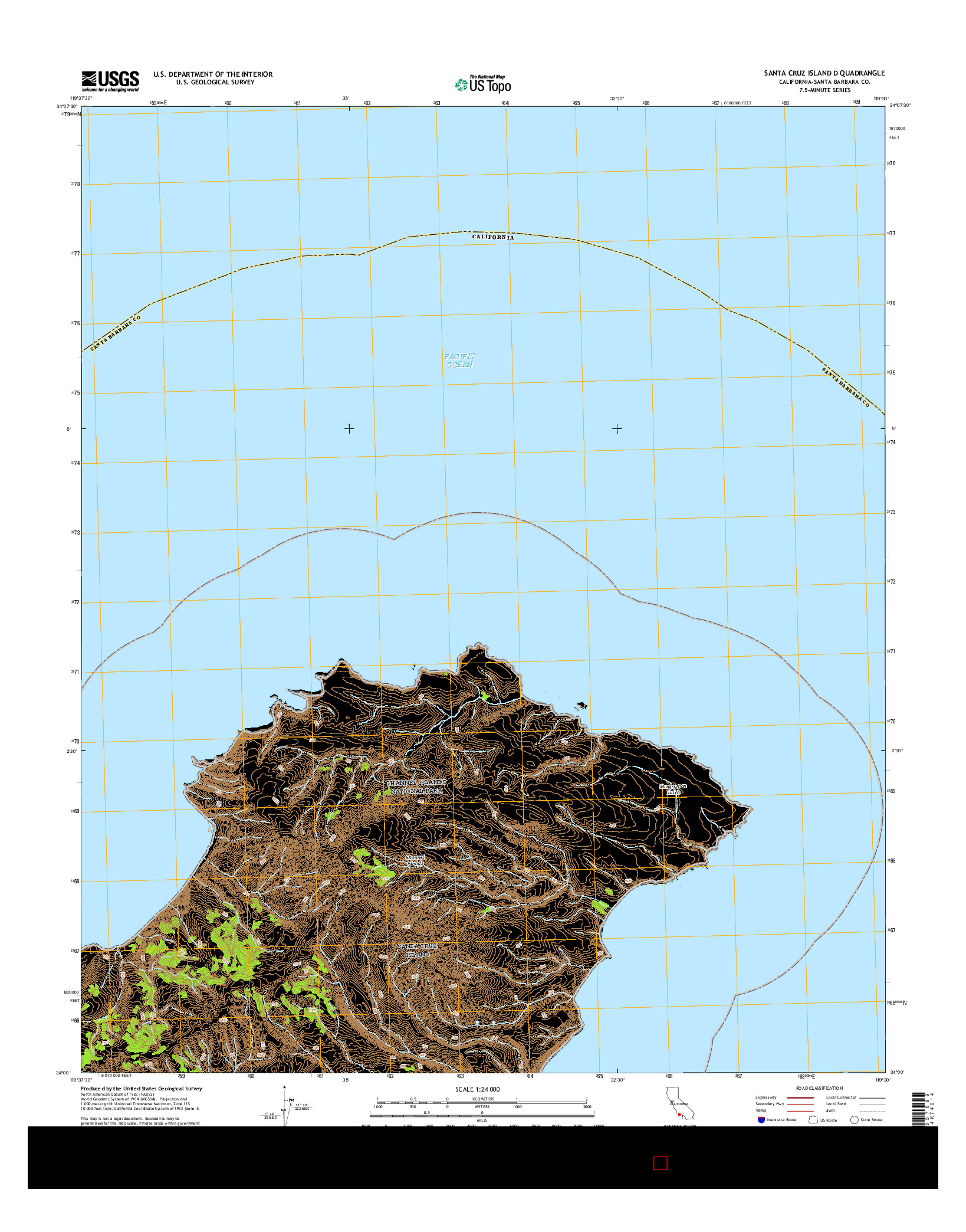 USGS US TOPO 7.5-MINUTE MAP FOR SANTA CRUZ ISLAND D, CA 2015