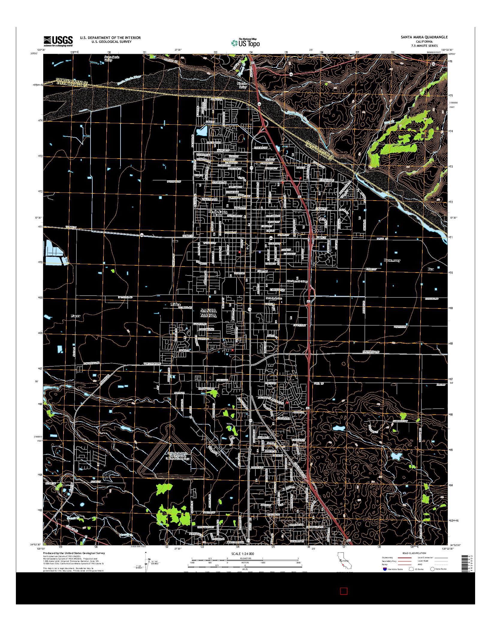 USGS US TOPO 7.5-MINUTE MAP FOR SANTA MARIA, CA 2015