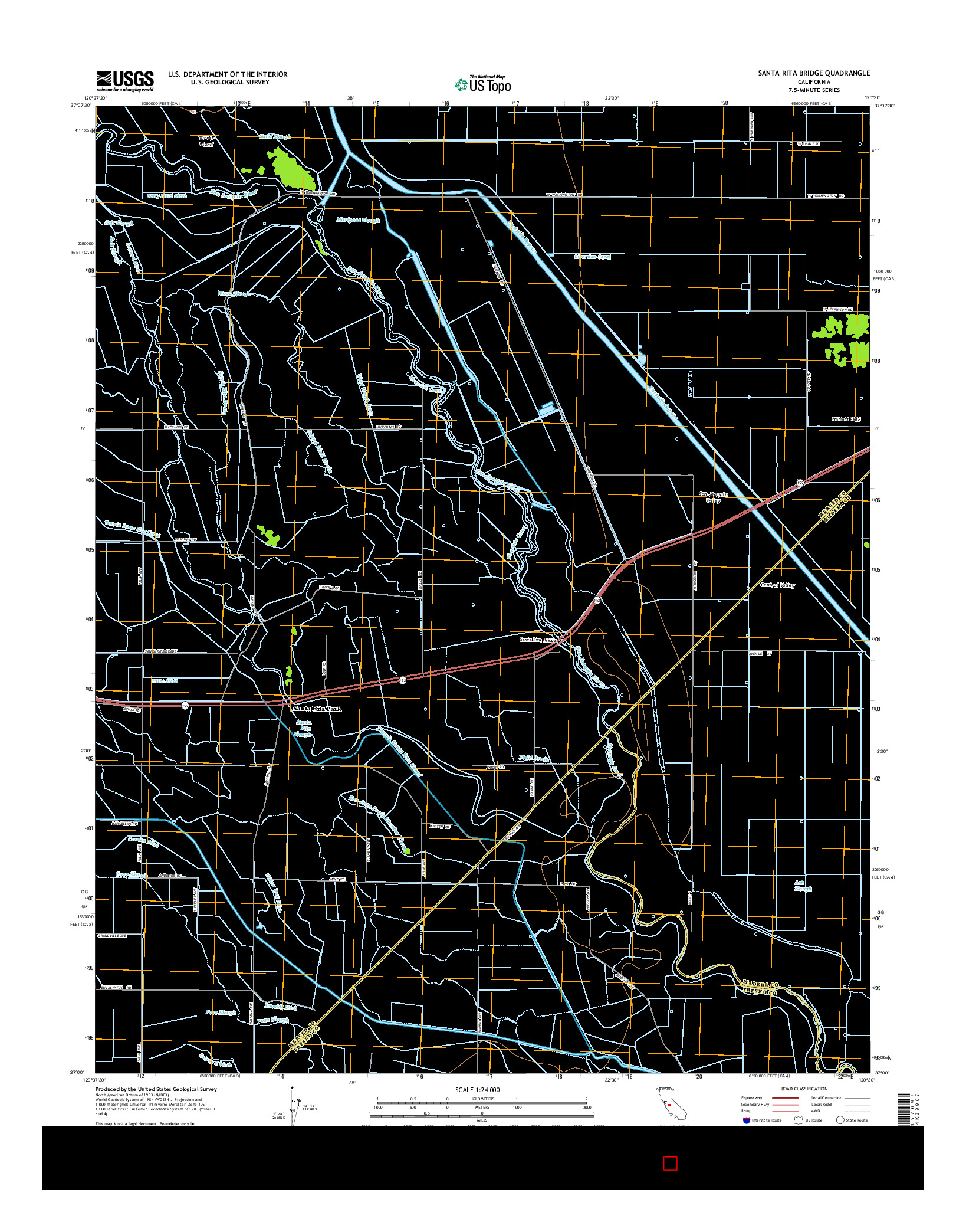 USGS US TOPO 7.5-MINUTE MAP FOR SANTA RITA BRIDGE, CA 2015