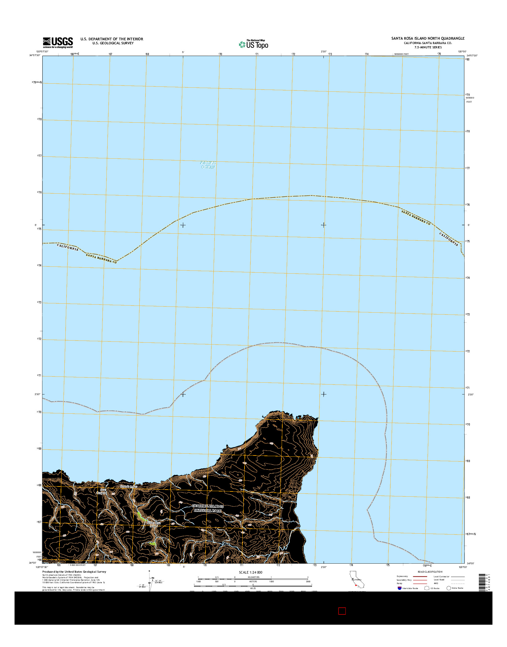 USGS US TOPO 7.5-MINUTE MAP FOR SANTA ROSA ISLAND NORTH, CA 2015