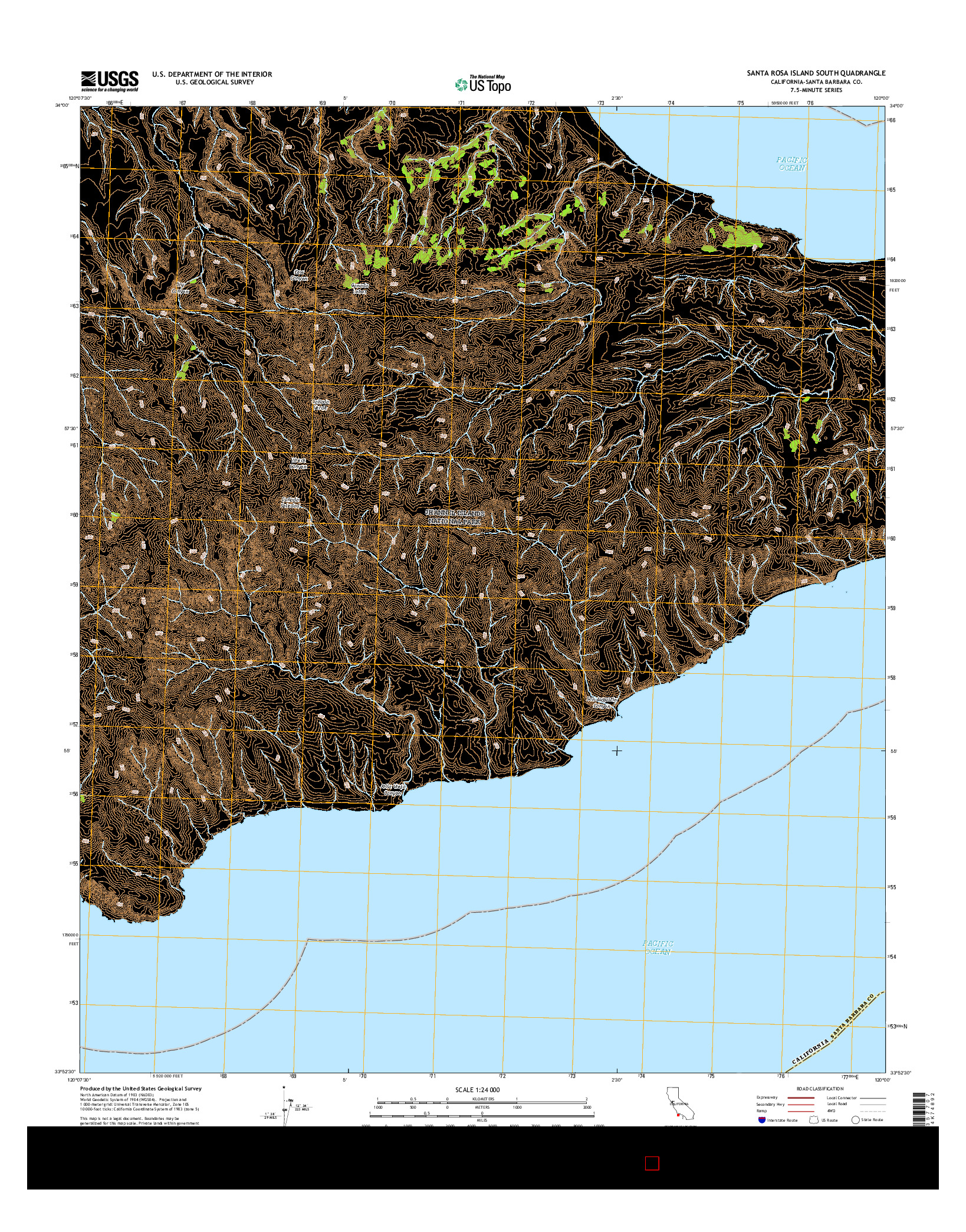 USGS US TOPO 7.5-MINUTE MAP FOR SANTA ROSA ISLAND SOUTH, CA 2015