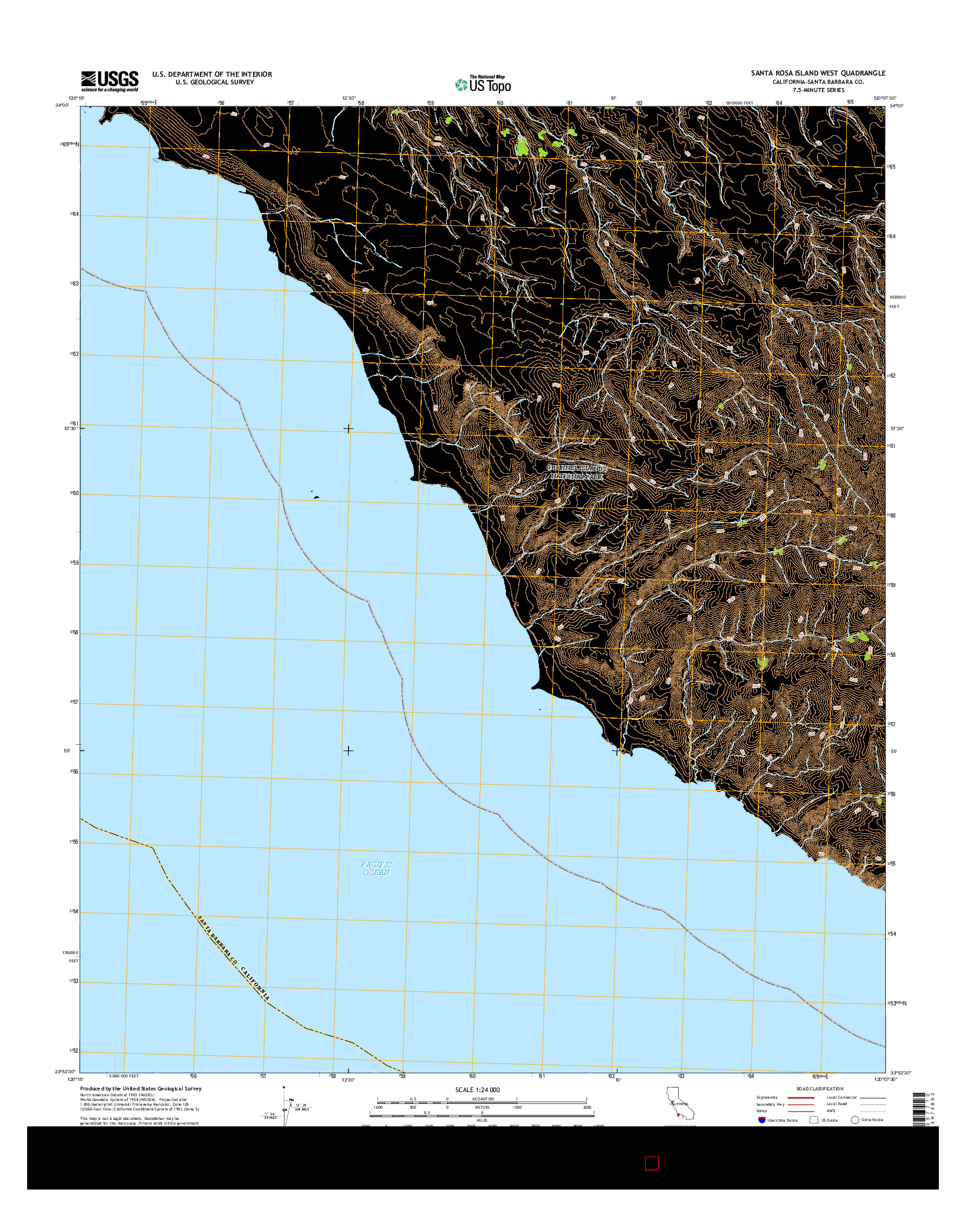 USGS US TOPO 7.5-MINUTE MAP FOR SANTA ROSA ISLAND WEST, CA 2015