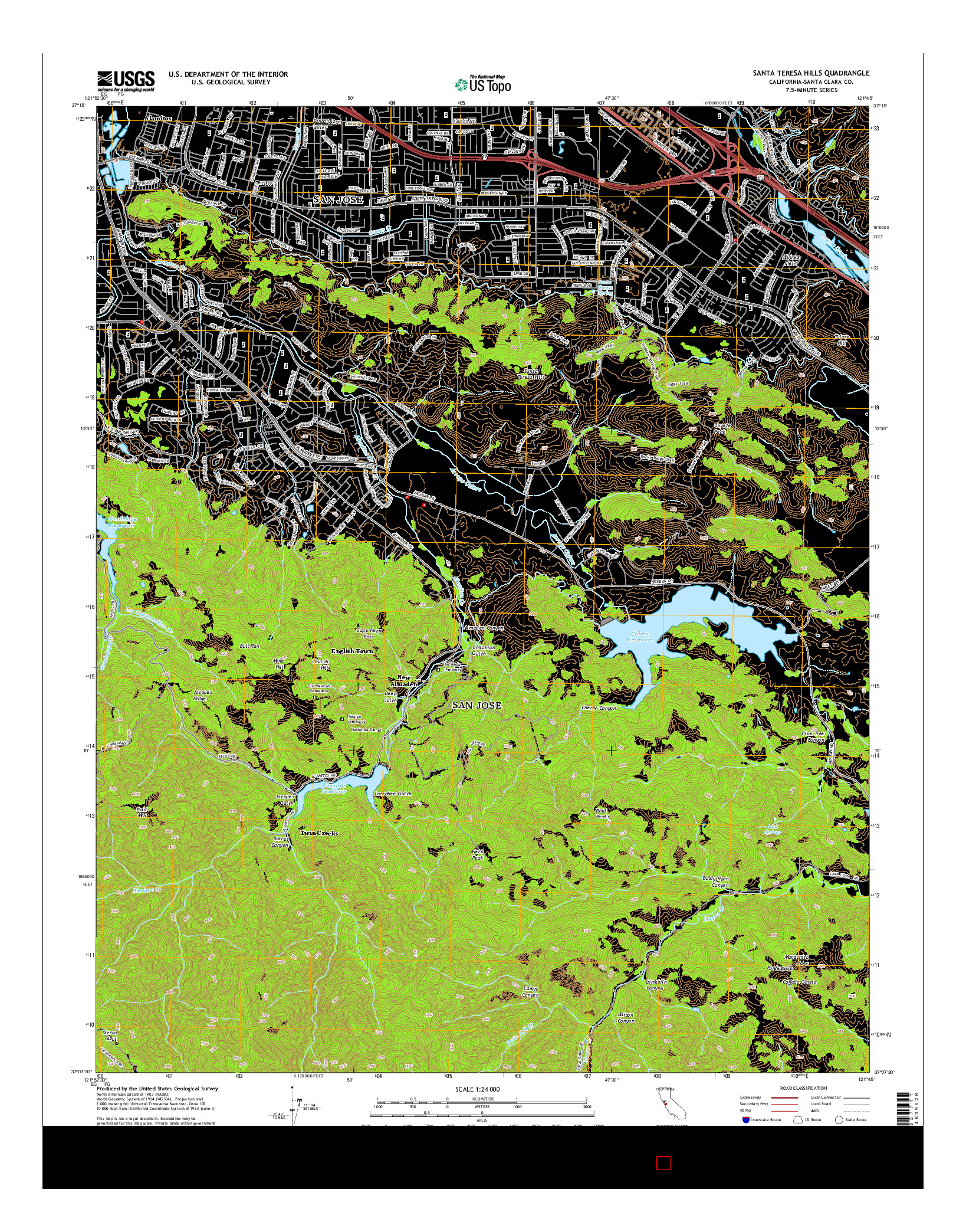USGS US TOPO 7.5-MINUTE MAP FOR SANTA TERESA HILLS, CA 2015