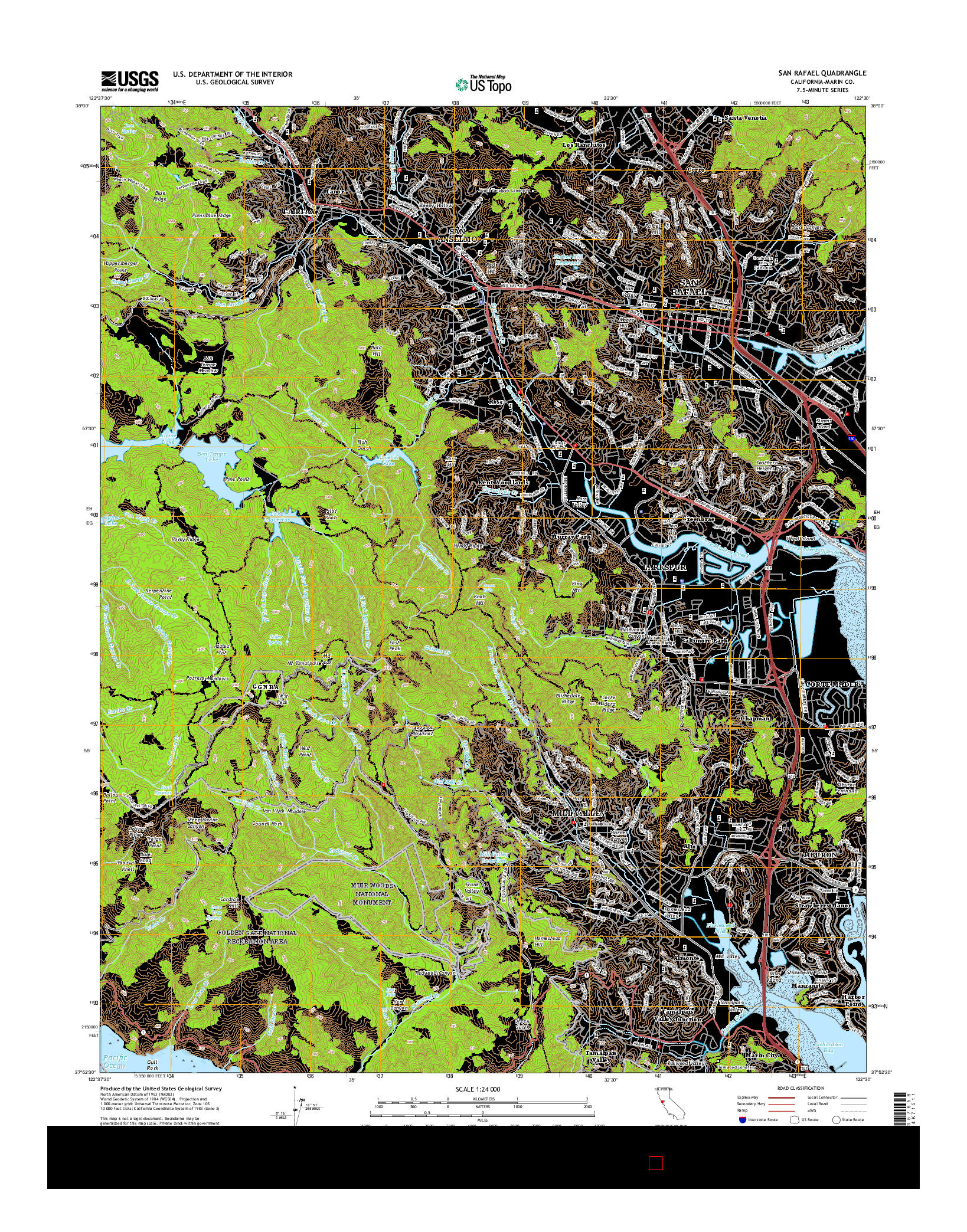 USGS US TOPO 7.5-MINUTE MAP FOR SAN RAFAEL, CA 2015