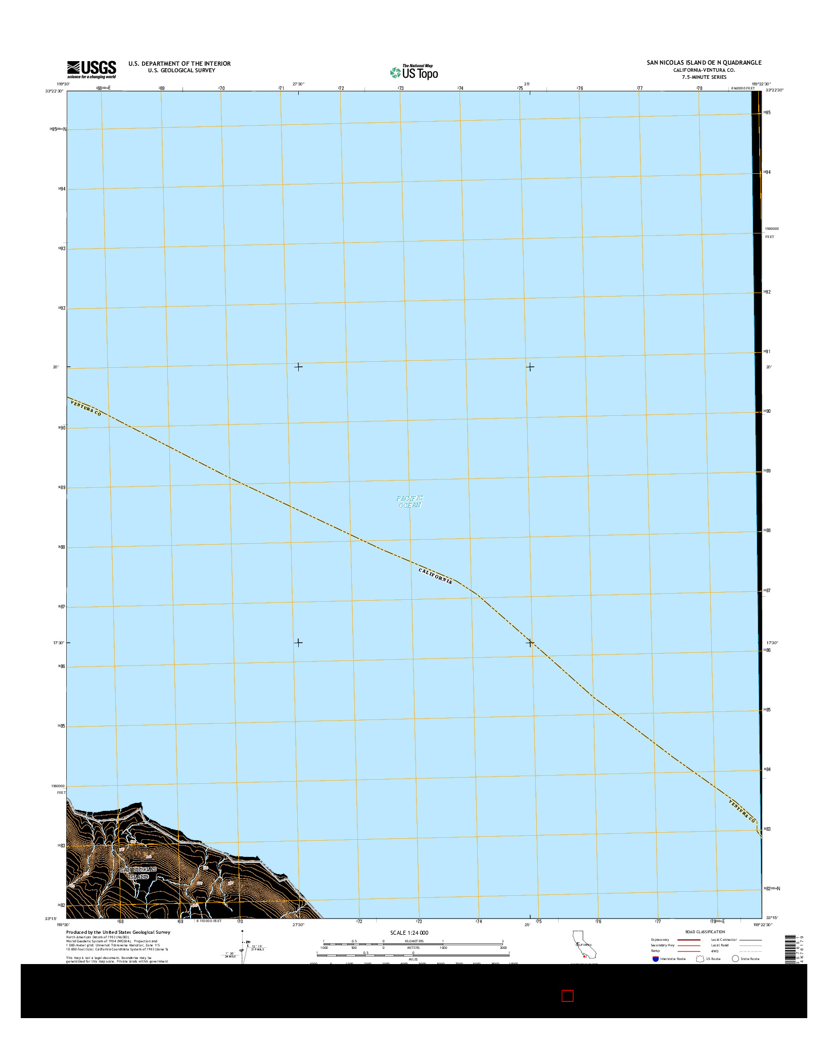 USGS US TOPO 7.5-MINUTE MAP FOR SAN NICOLAS ISLAND OE N, CA 2015